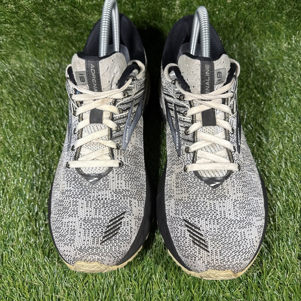 Brooks Adrenaline GTS 19 Womens 9.5 Shoes Heathered Black/White Running Sneakers