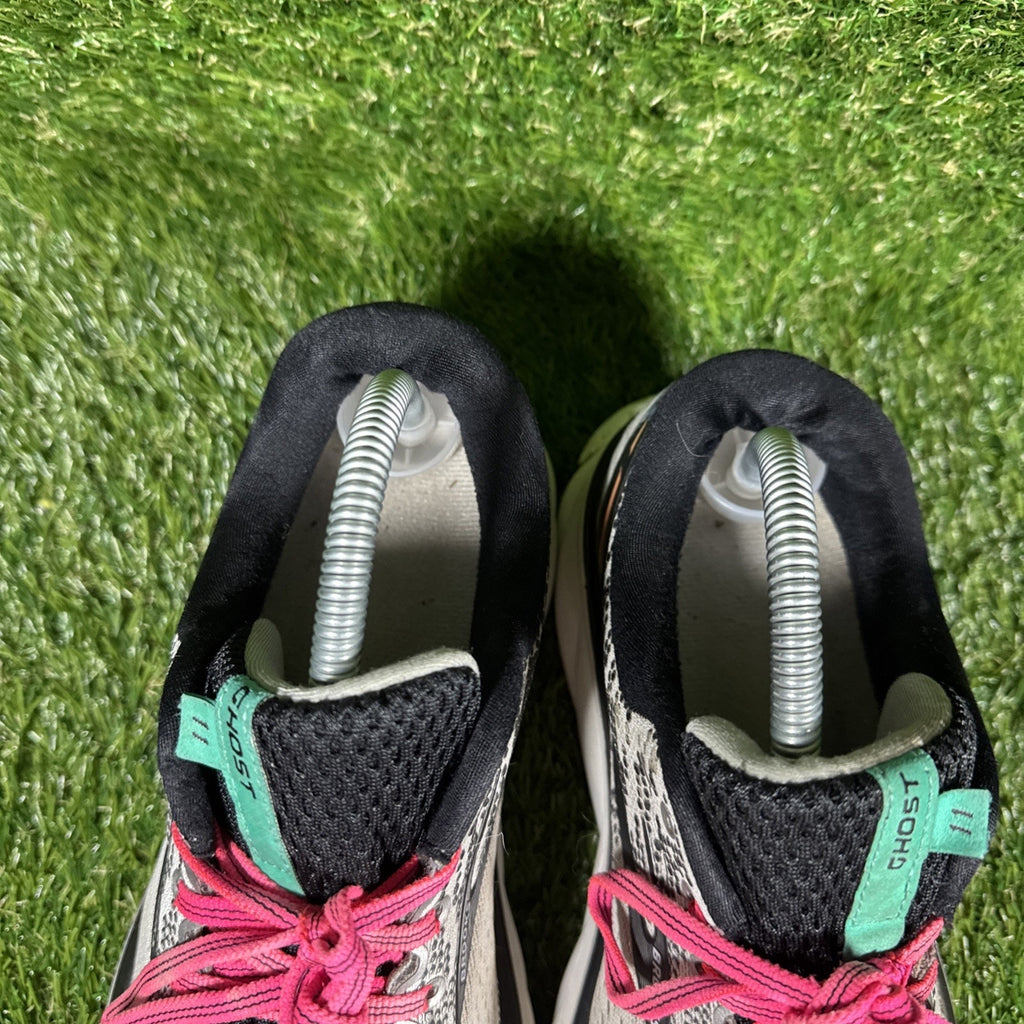Brooks Ghost 11 Shoes Womens Size 10.5B Gray Pink Running Athletic Sneakers