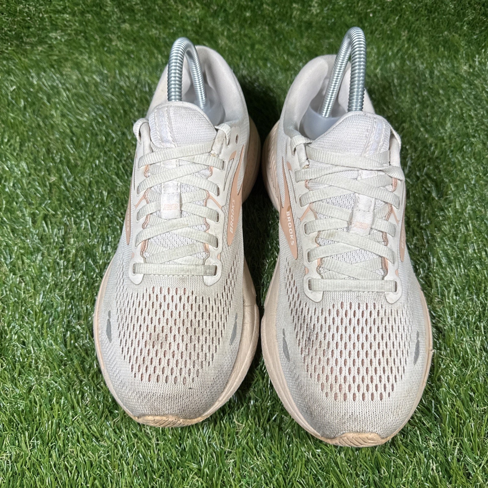 Brooks Adrenaline GTS 23 Womens Size 8.5 B Beige Athletic Running Shoes Sneakers