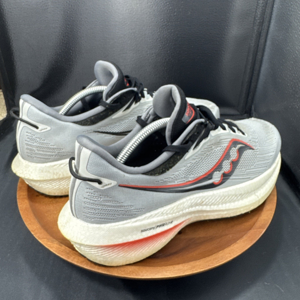 Saucony Men's Triumph 21 Sneakers, Concrete/Blk, 10.5 US, USED