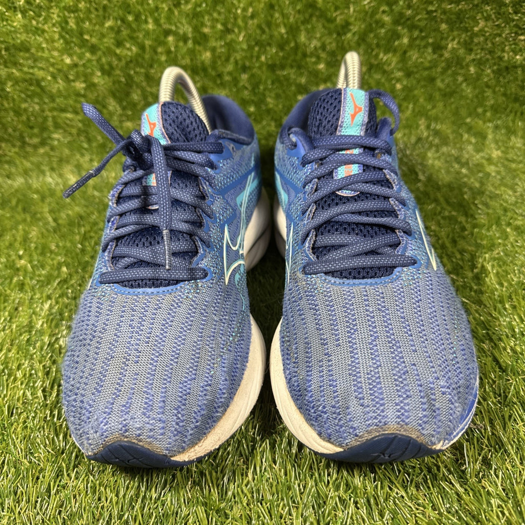 Mizuno Women Wave Rider 27 Blue Running Shoes Sneakers Size 8.5
