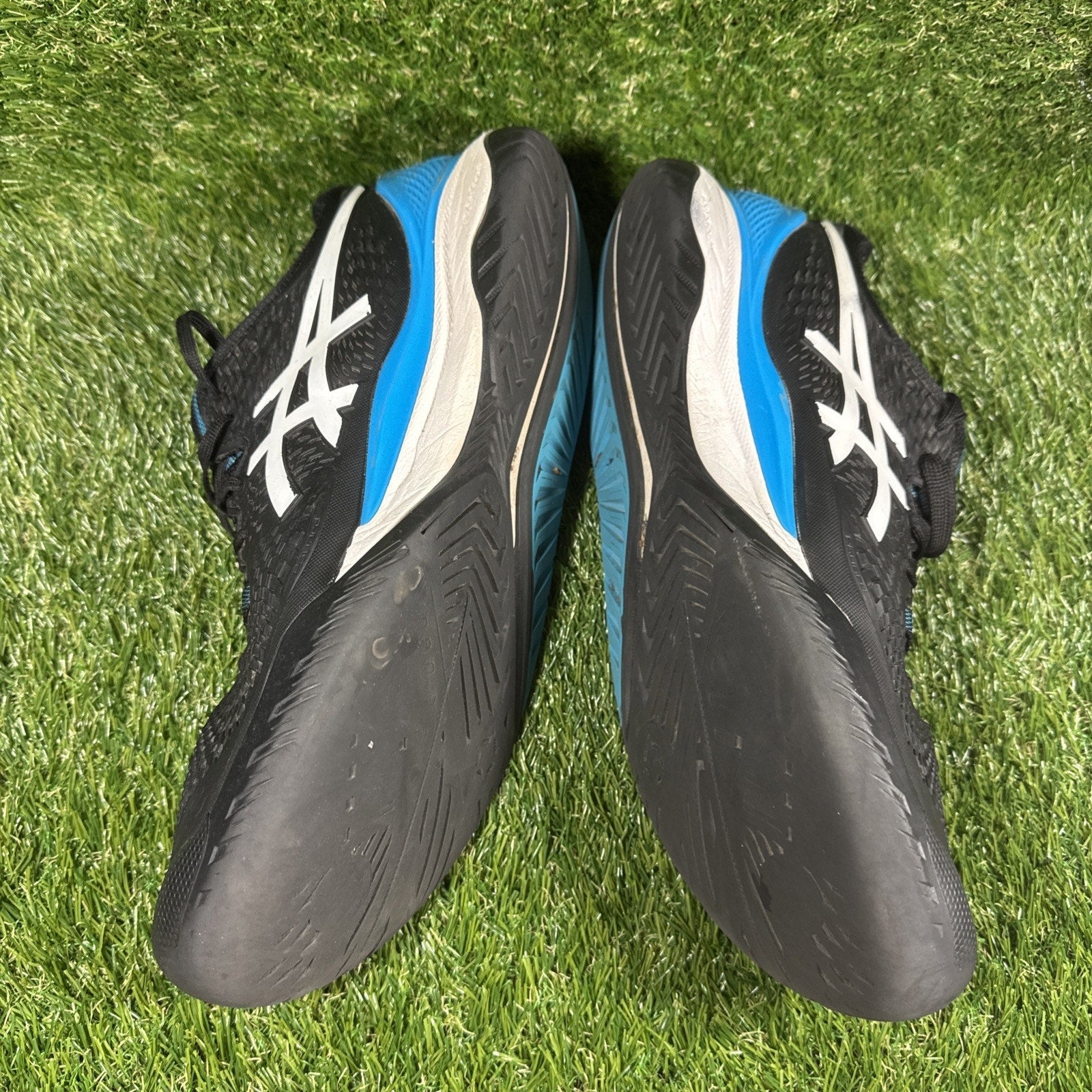 Asics Gel-Resolution 11.5 Black White Blue Tennis Synthetic Sneakers Shoes WOW!