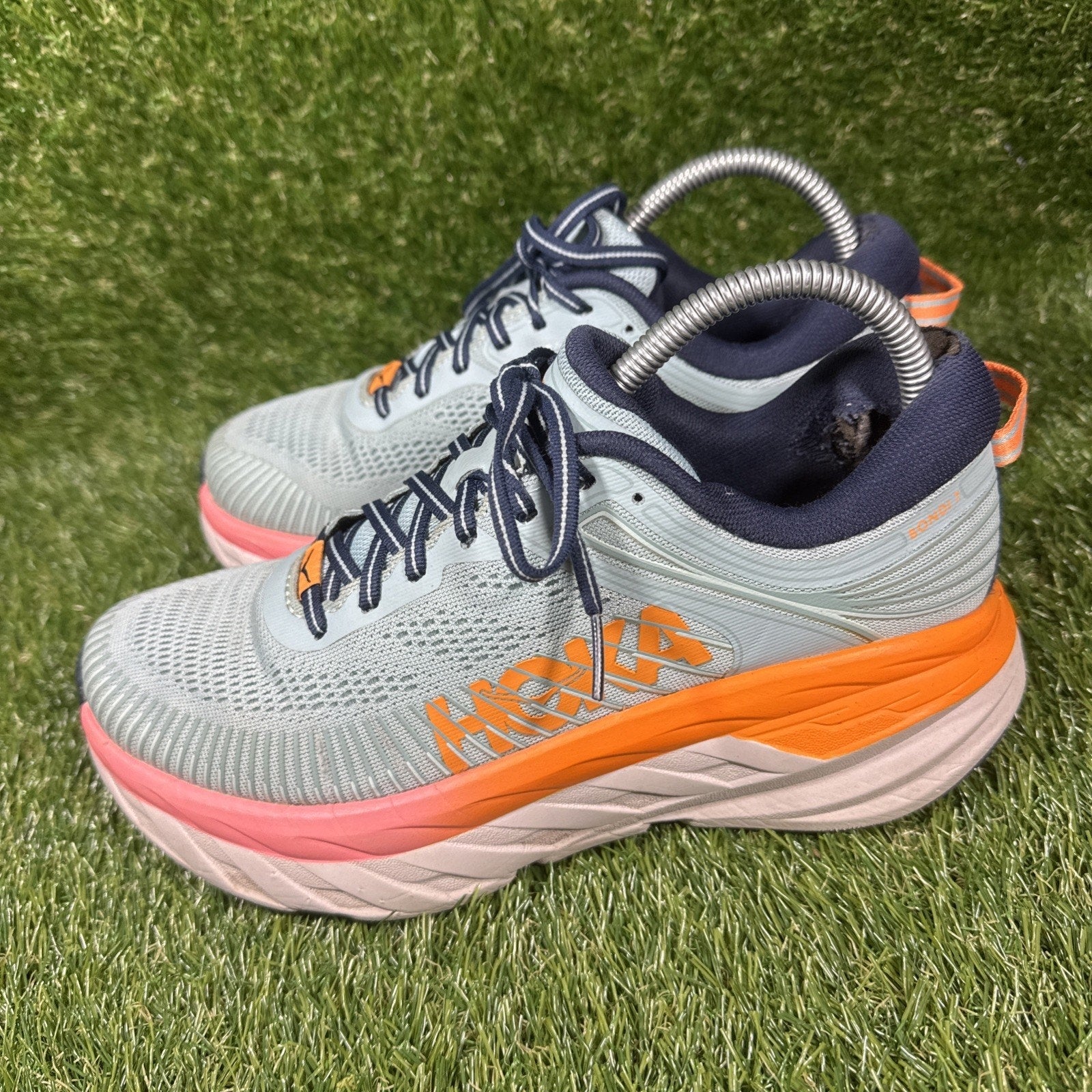 Hoka One One Bondi 7 1110531-BHBI Womens US 8D Running Shoes Blue Haze Sneaker