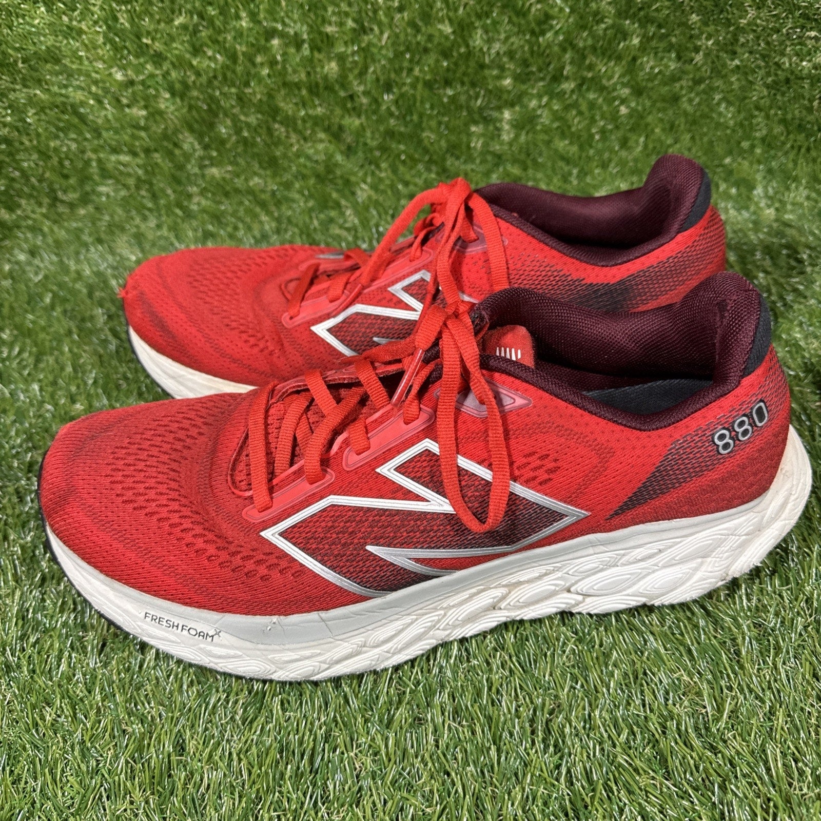 New Balance Fresh Foam X 880 V14 Mens Shoes Sz 10 Red Lace Up Sneakers