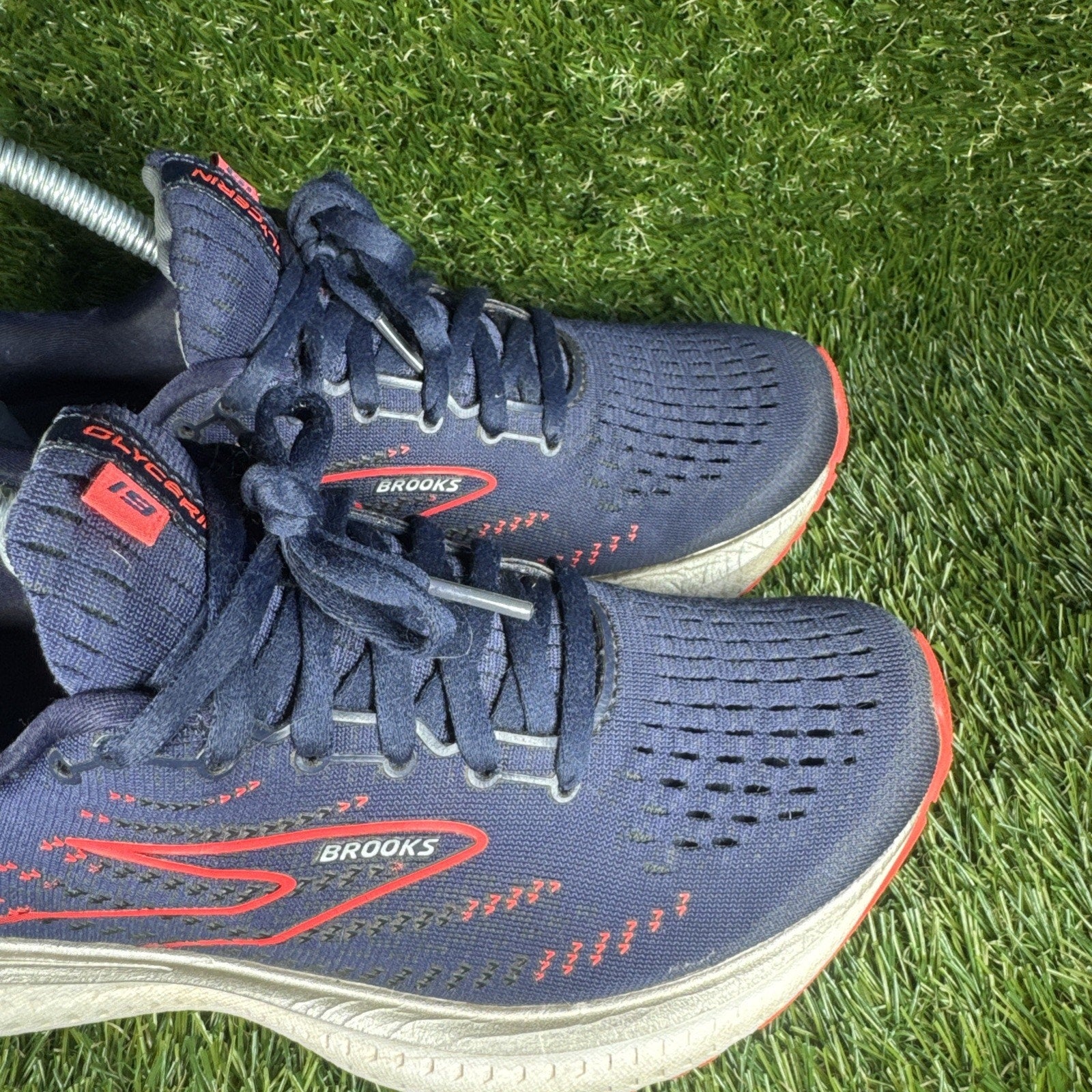 Brooks Glycerin 19 Women's Blue Red White Walking Running Sneakers Shoes Sz 8