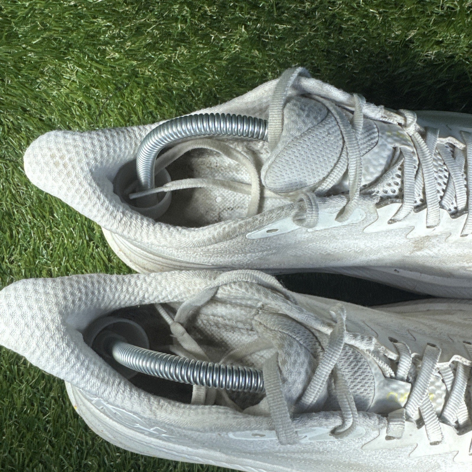 Hoka One One Womens Clifton 9 1127896 WTL White Running Shoes Sneakers Size 11B