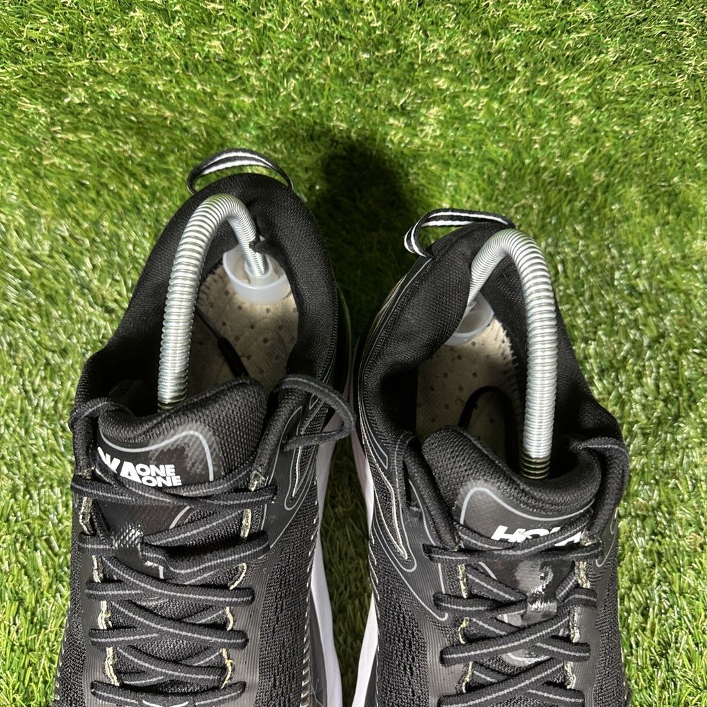 Hoka One One Bondi 7 Black Running Shoes Sneakers 10.5 Women 1110519 BWHT