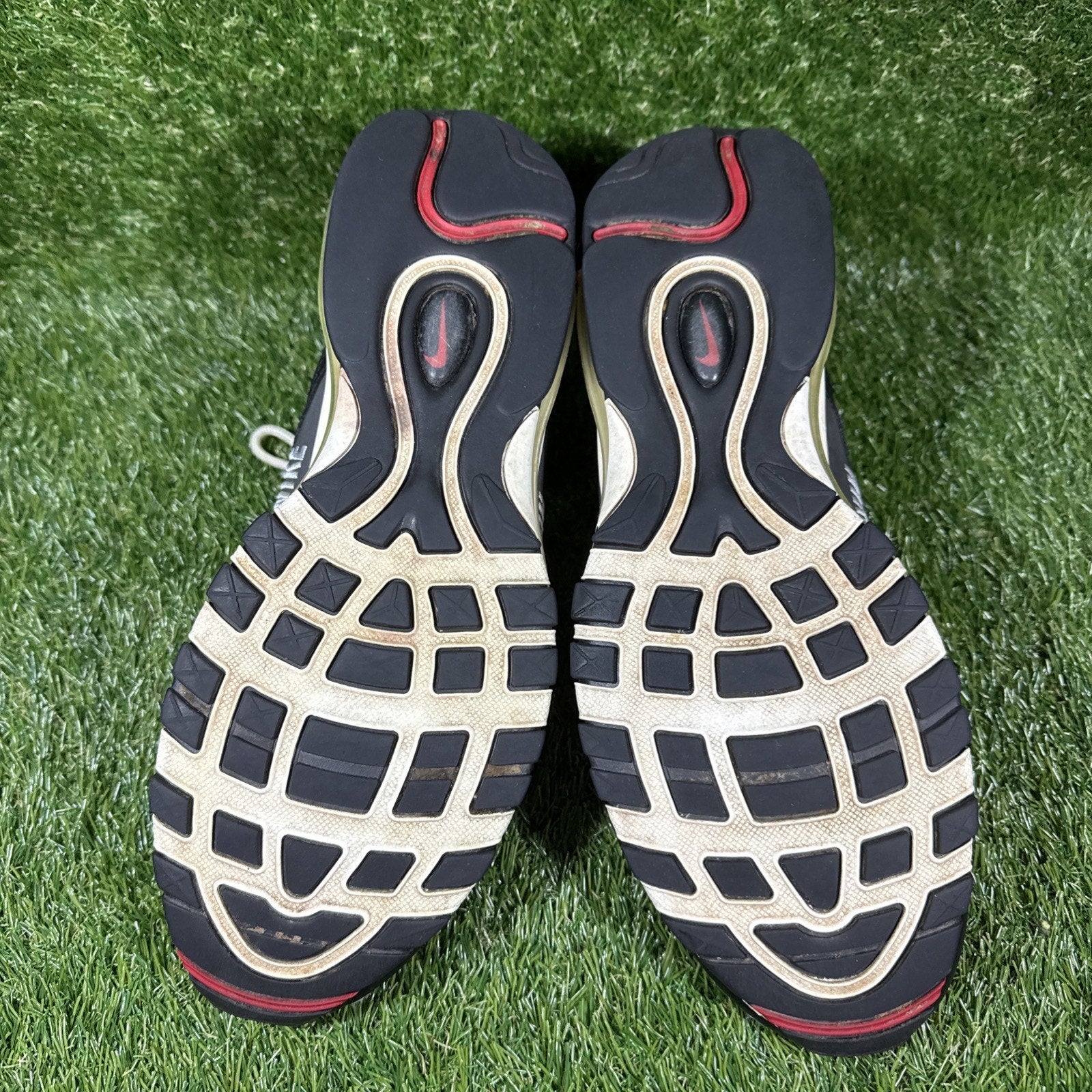 Nike Men’s Air Max 97 Black White Red Sneakers Size 12 312834-008