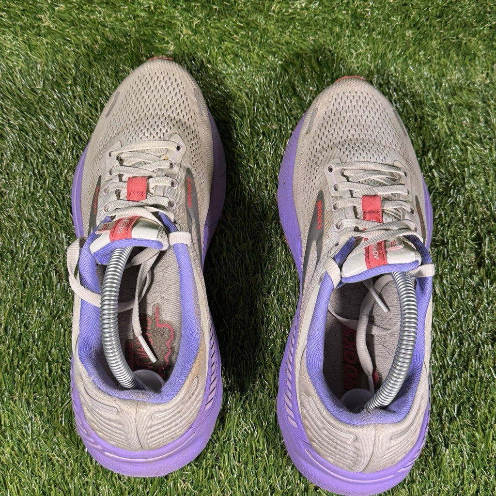 Brooks Adrenaline GTS 22 Running Shoes Women White Purple Athletic Sneakers 10