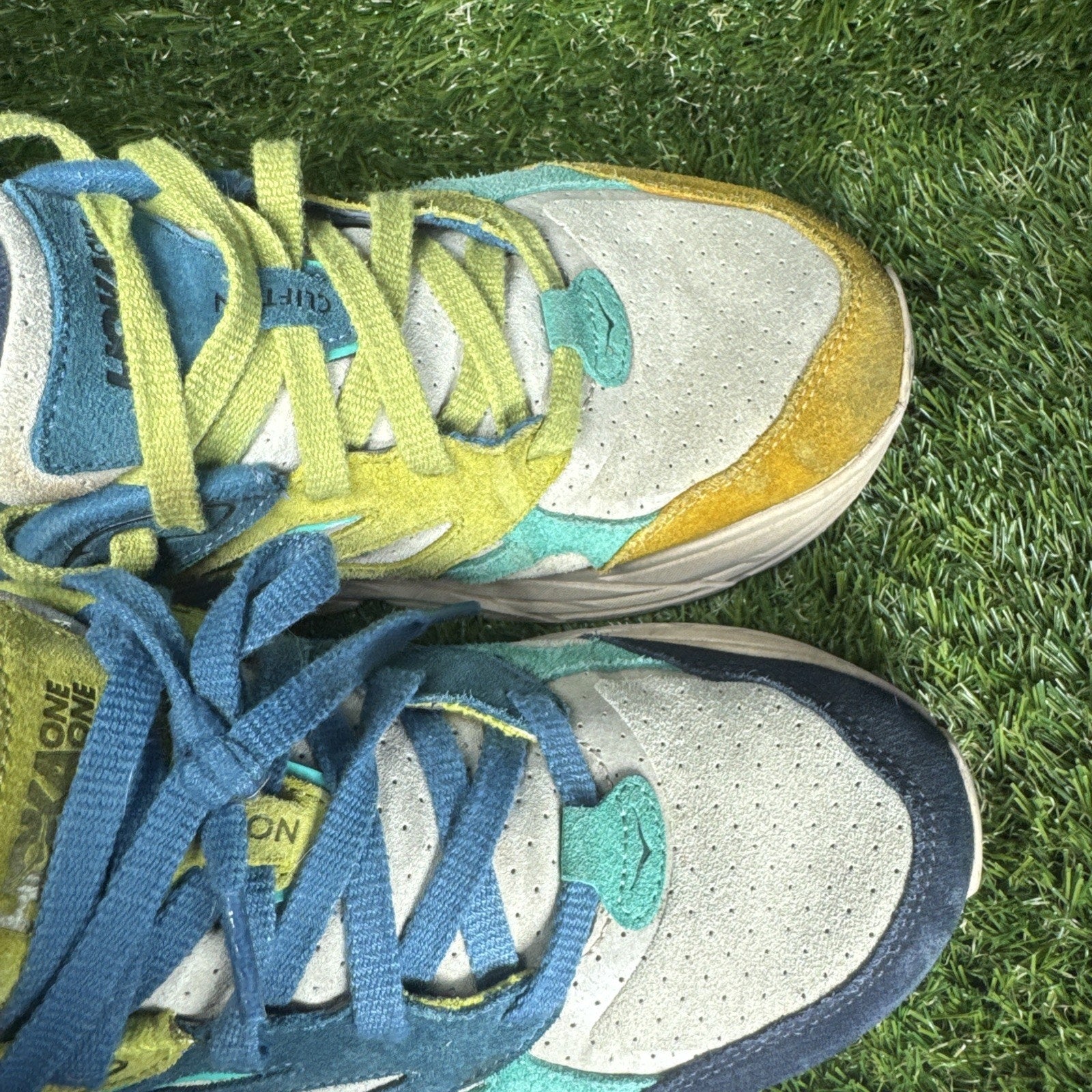 Hoka One One Clifton 11 W / 10 Men Suede Multicolor Men's Athletic Sneakers 1