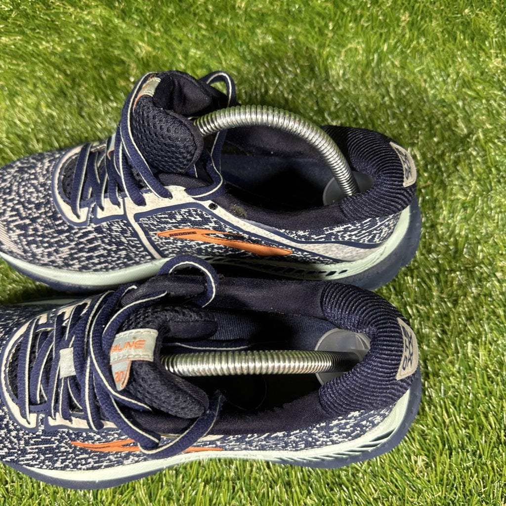 Women's Brooks Adrenaline 20 GTS XX Running Shoes Size 7 Navy Woven Athletic Gym