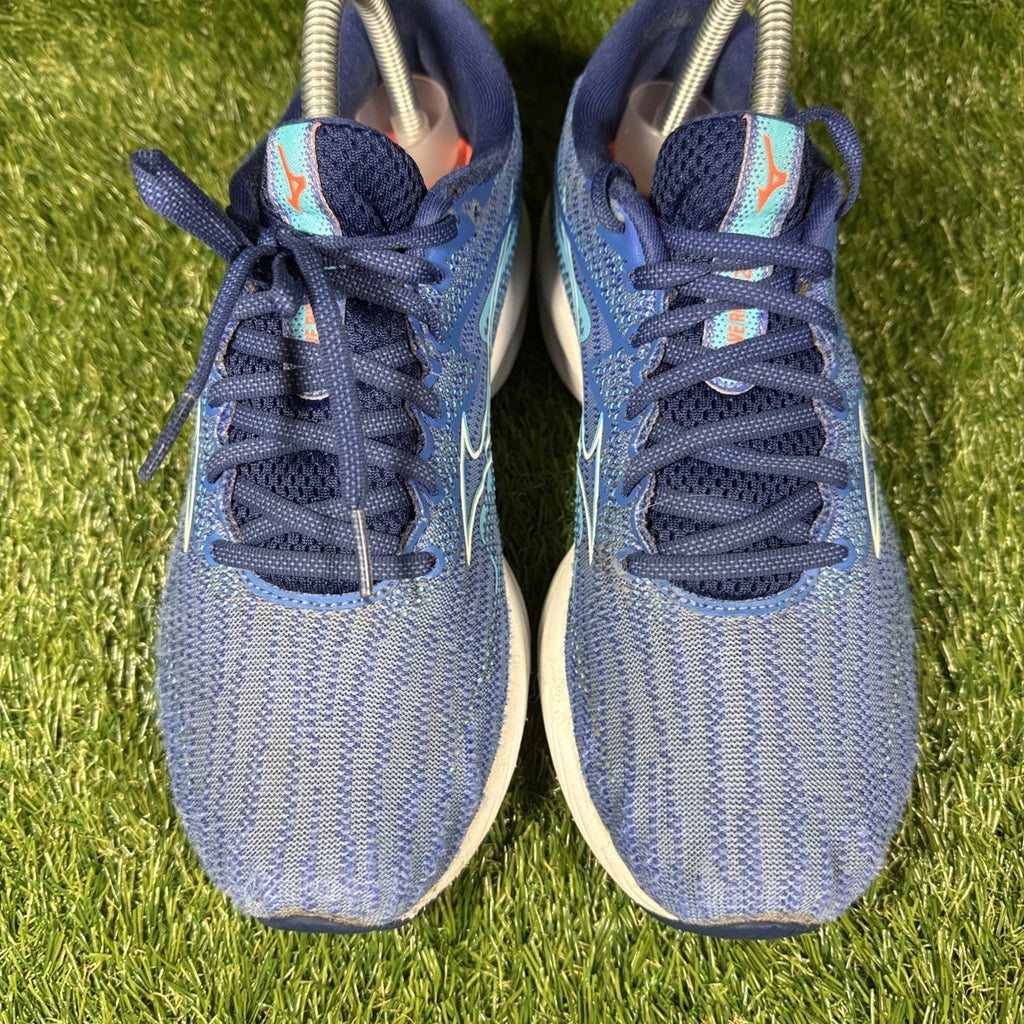 Mizuno Women Wave Rider 27 Blue Running Shoes Sneakers Size 8.5