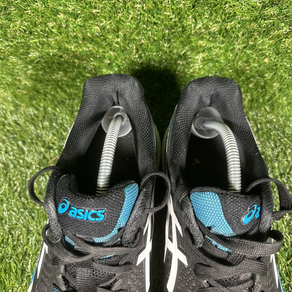 Asics Gel-Resolution 11.5 Black White Blue Tennis Synthetic Sneakers Shoes WOW!