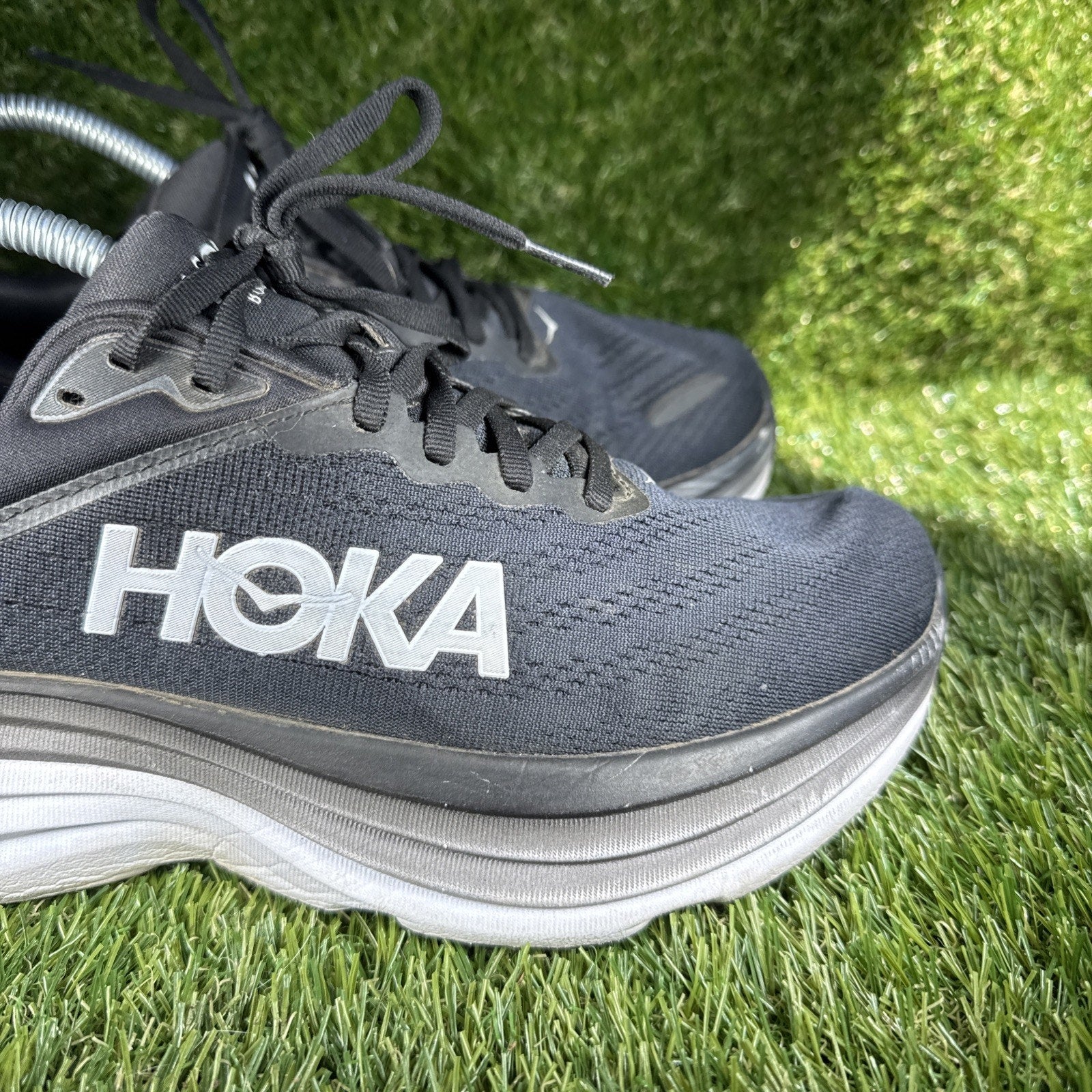 Hoka Bondi 8 1127954-BWHT Sneakers Womens 8.5D Black Athletic Road Running Shoes