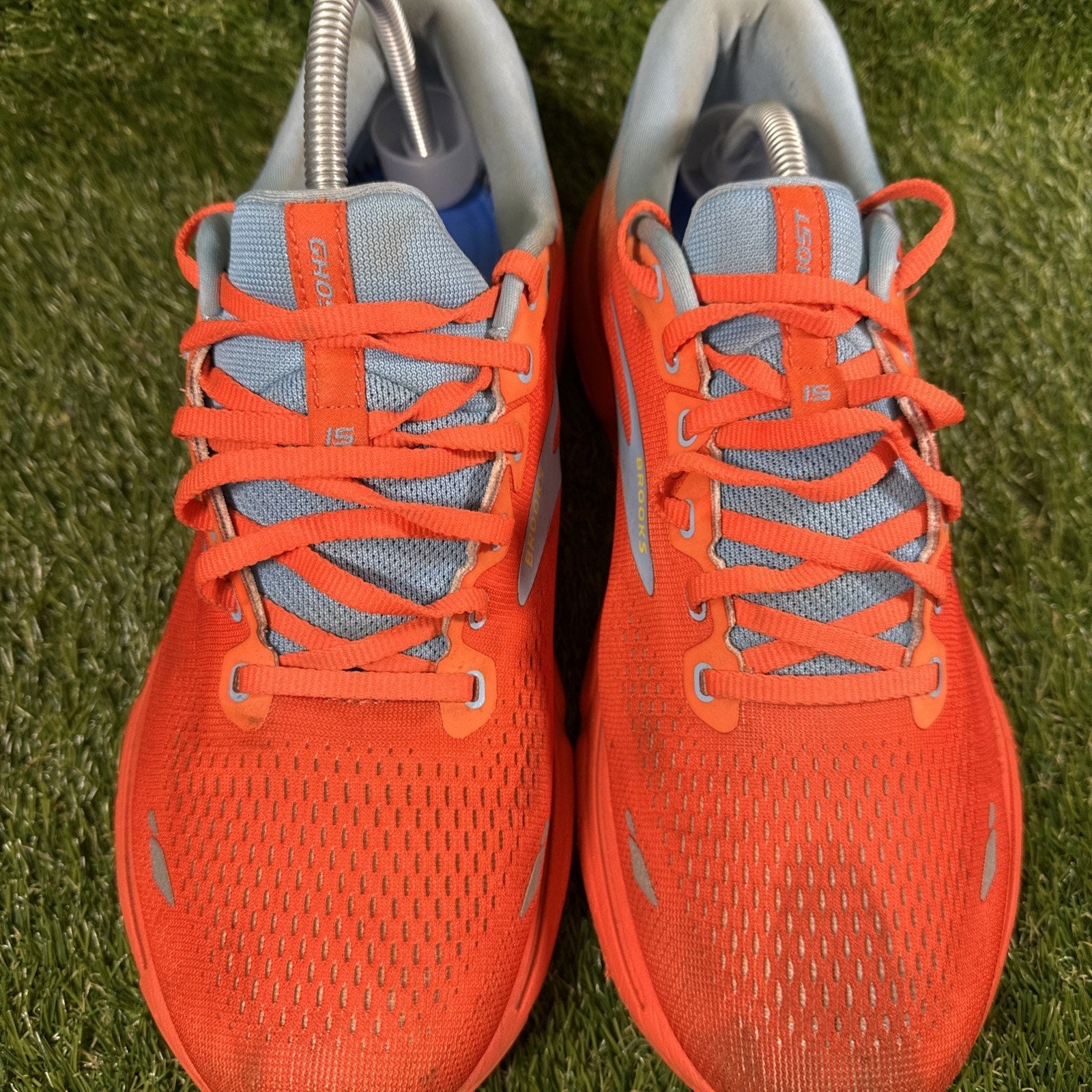 Brooks Men's Ghost 15 Running Sneakers Orange Blue Athletic Shoes Size 10.5
