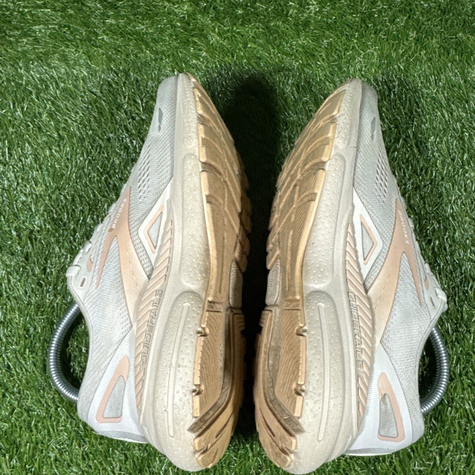 Brooks Adrenaline GTS 23 Womens Size 8.5 B Beige Athletic Running Shoes Sneakers