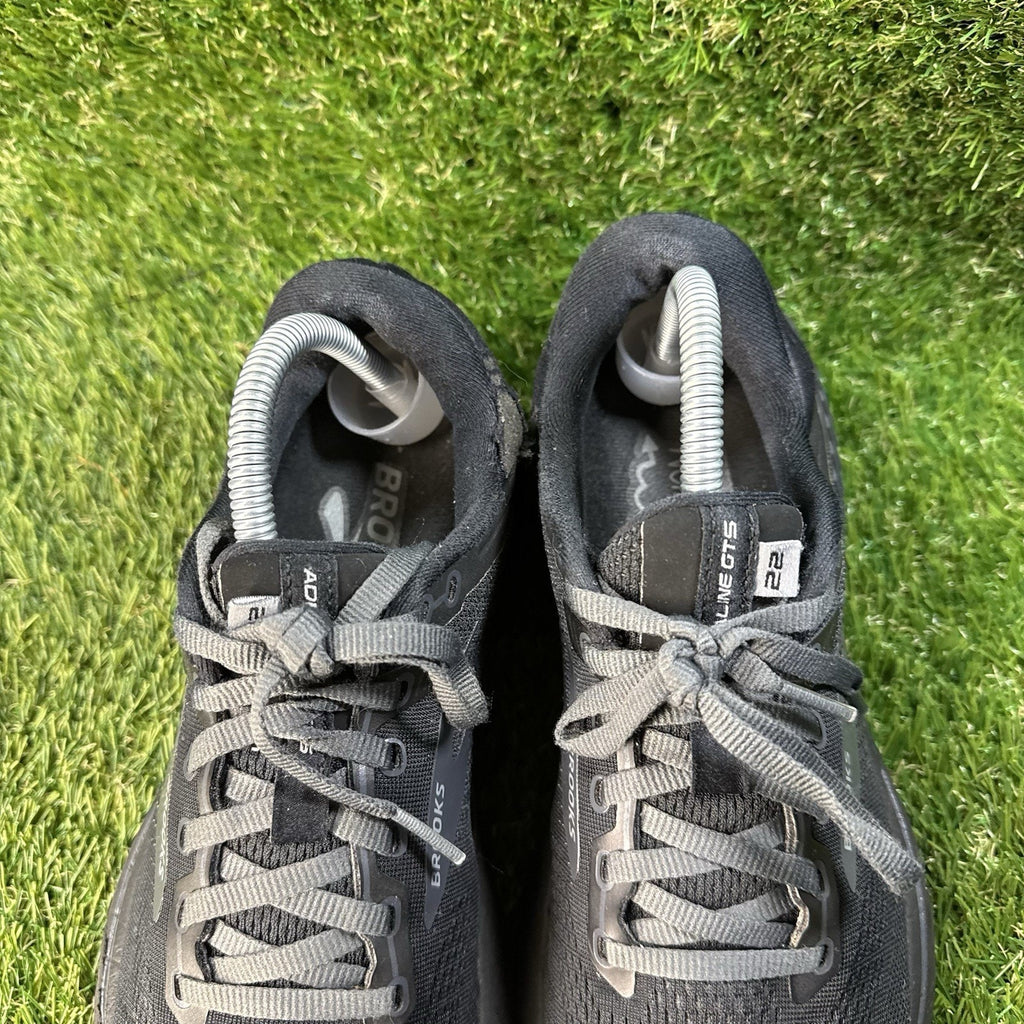 Brooks Adrenaline GTS 22 Womens 9.5 B Triple Black Running Shoes Sneakers