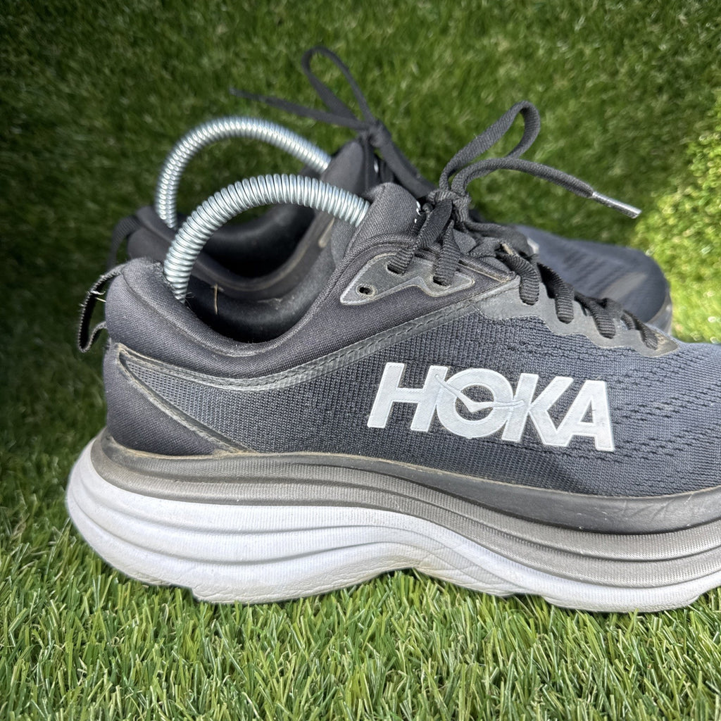 Hoka Bondi 8 1127954-BWHT Sneakers Womens 8.5D Black Athletic Road Running Shoes