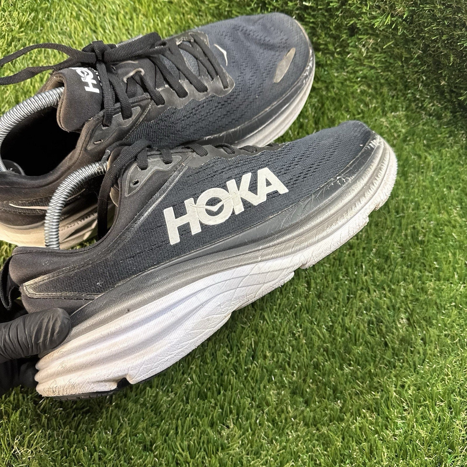 HOKA Bondi 8 Running Shoes Black Lightweight & Comfortable Men's Size 9.5 US