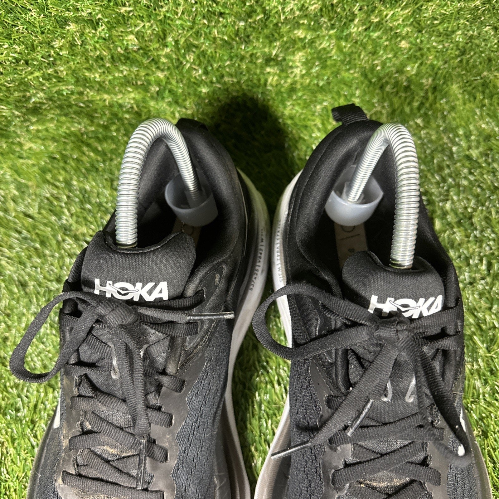 Hoka One One Bondi 8 Shoes Mens Size 8.5 Black Running Sneakers 1123202 BWHT