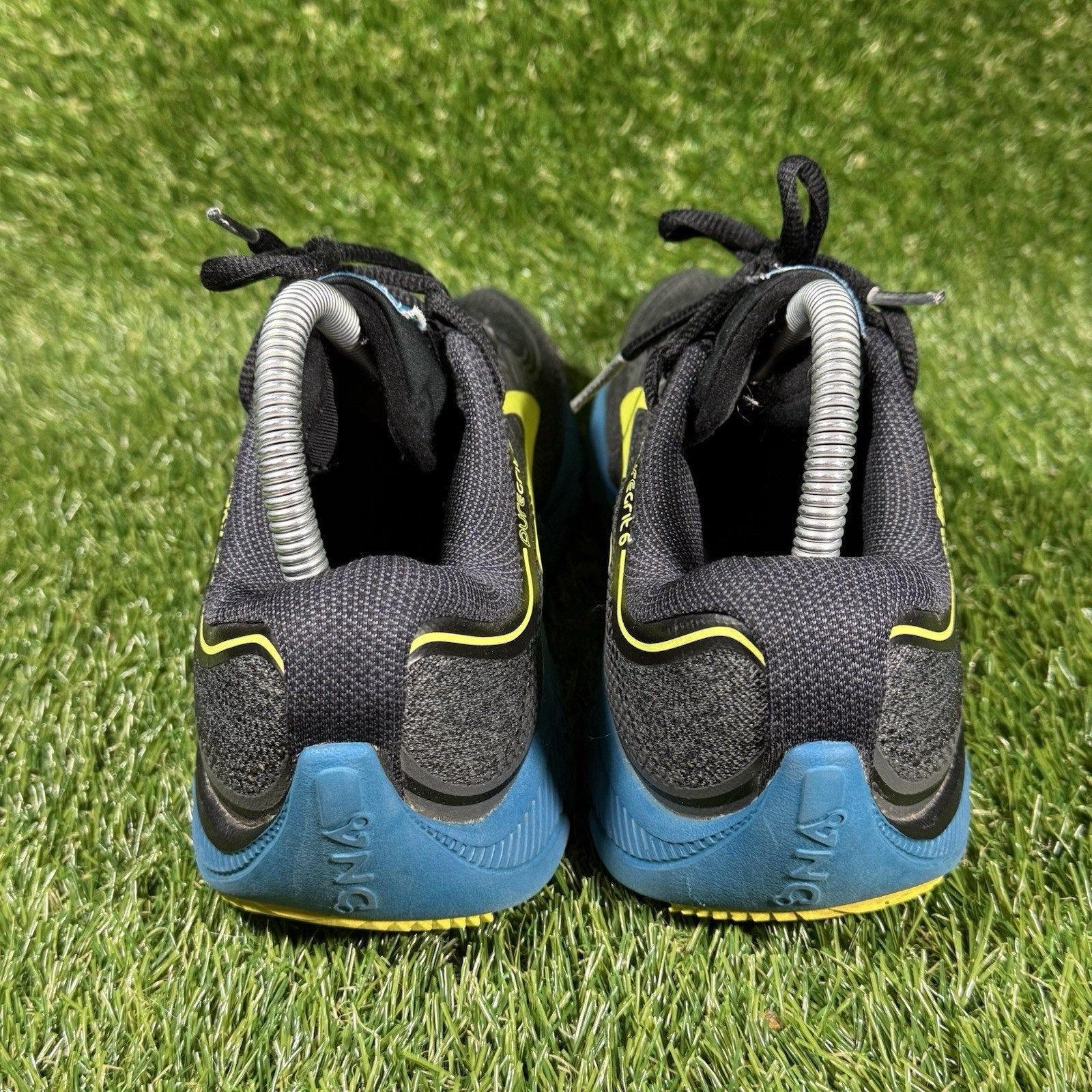 Brooks PureGrit 6 Shoes Mens 7.5 Black Blue Green Trail Jogging Hiking Trainer