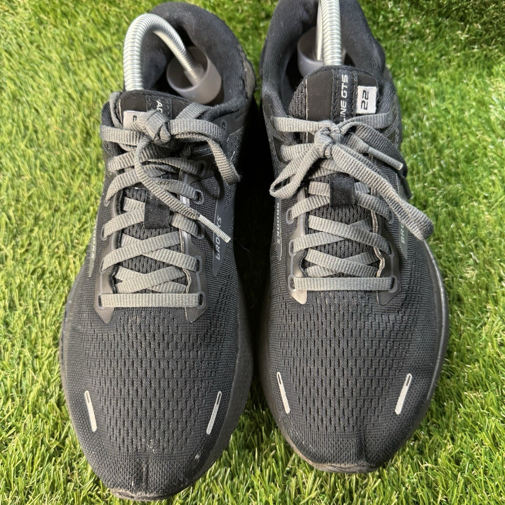Brooks Adrenaline GTS 22 Womens 9.5 B Triple Black Running Shoes Sneakers