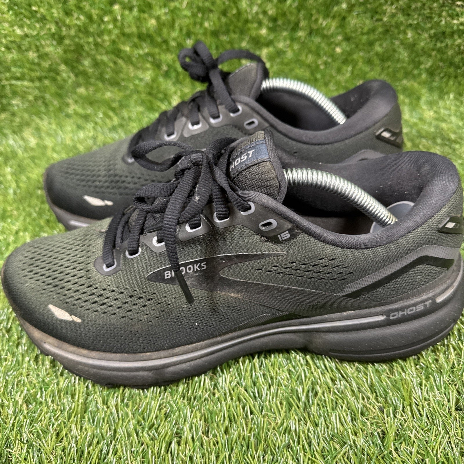 Brooks Ghost 15 Running Shoes Black/Black/Ebony US Women 7.5 Medium B