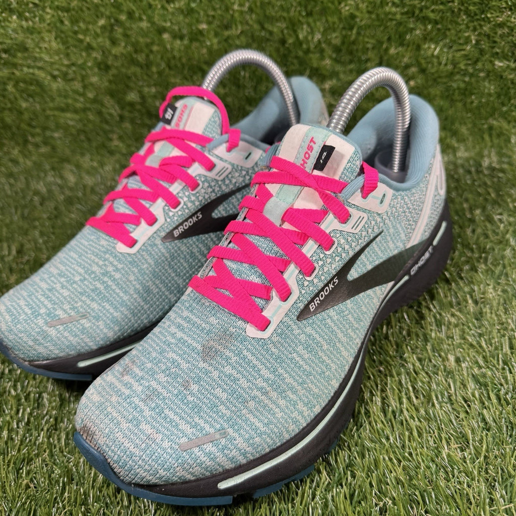 Brooks Ghost 14 Womens Running Shoes Teal Pink Black 1203561B141 Size 8B