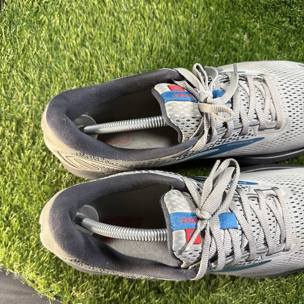Brooks Ghost 14 Men Size 12.5 Gray Blue Gym Running Shoe Comfort Walking Sneaker
