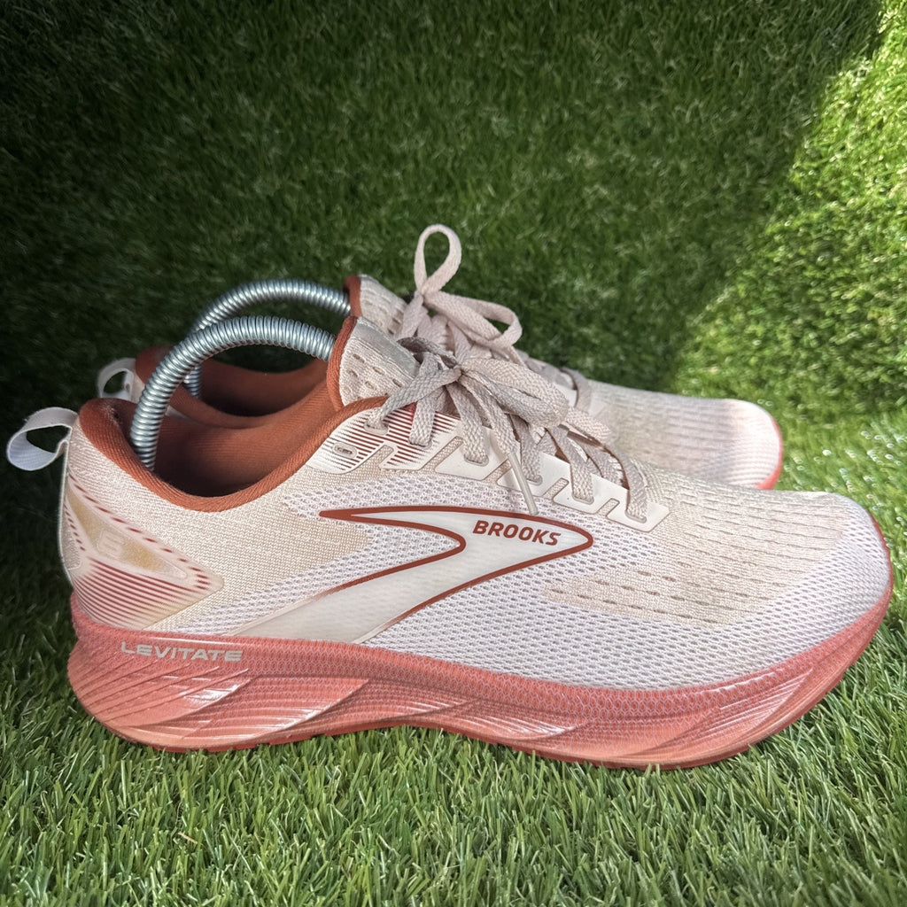 Brooks Shoes Womens Size 10 Levitate 6 Peach Whip Pink Mesh Running Sneaker