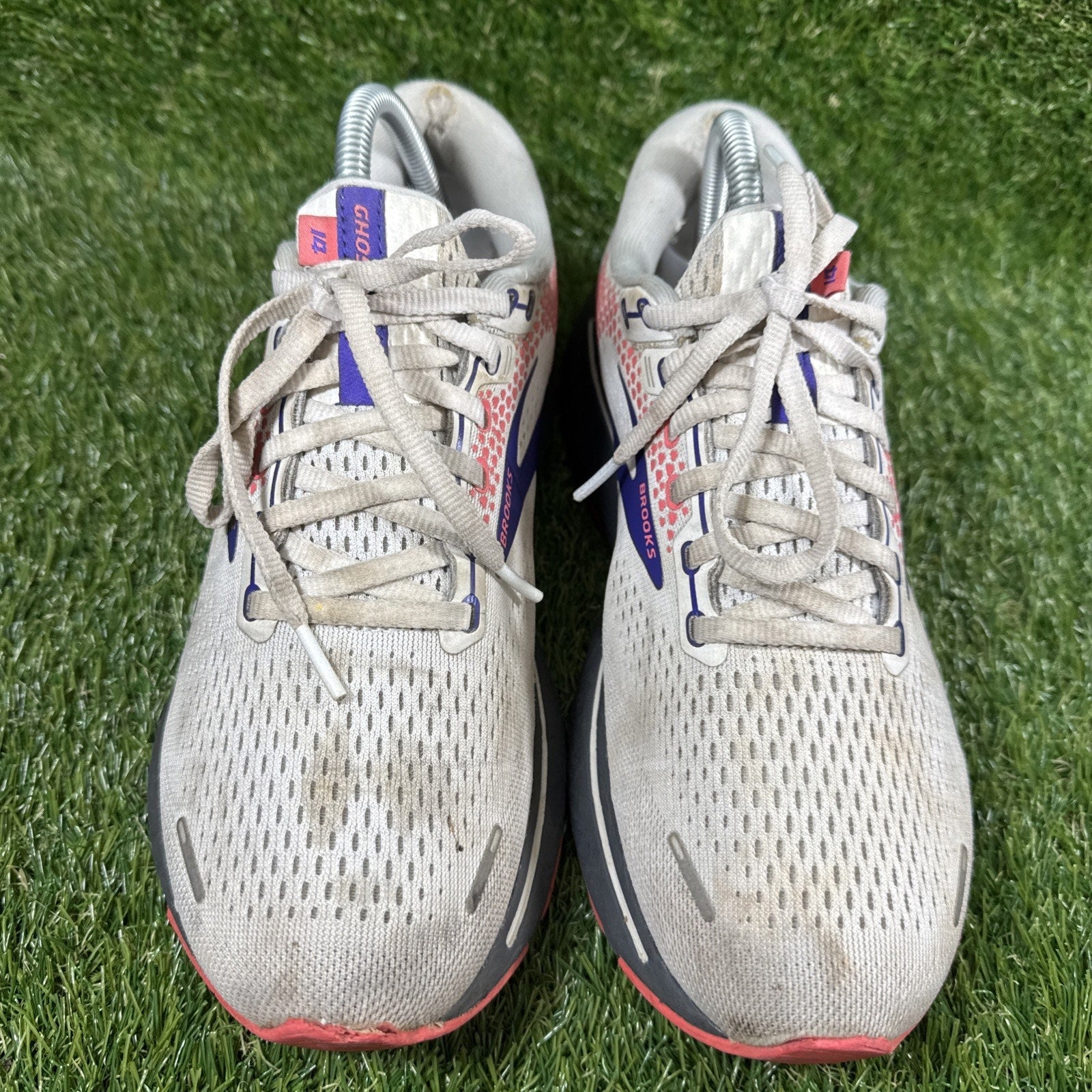Brooks Womens Ghost 14 1203561B192 White Running Shoes Sneakers Size 9.5 B