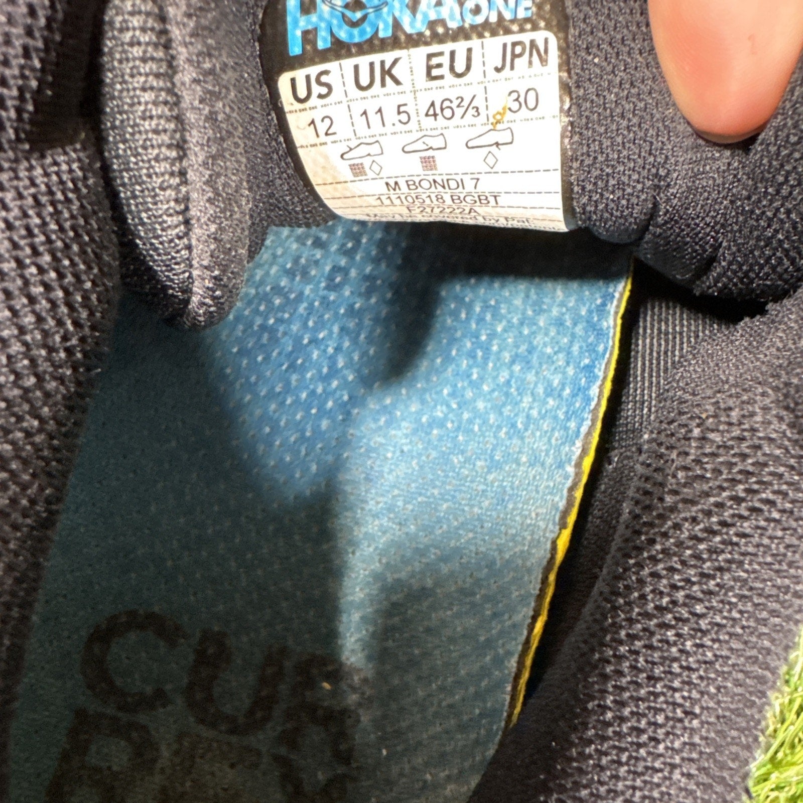 Hoka One Bondi 7 Running Shoes Mens Size 12 Blue Graphite