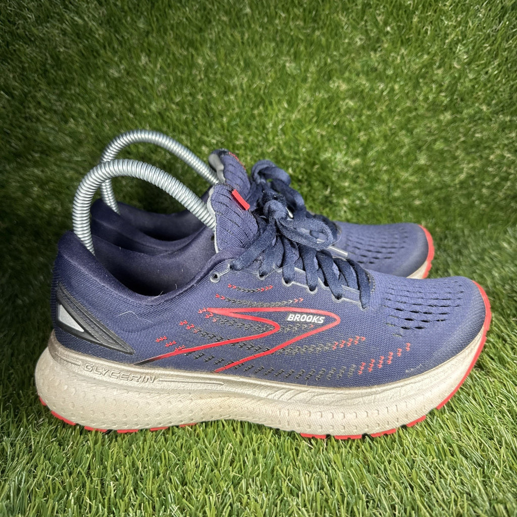 Brooks Glycerin 19 Women's Blue Red White Walking Running Sneakers Shoes Sz 8