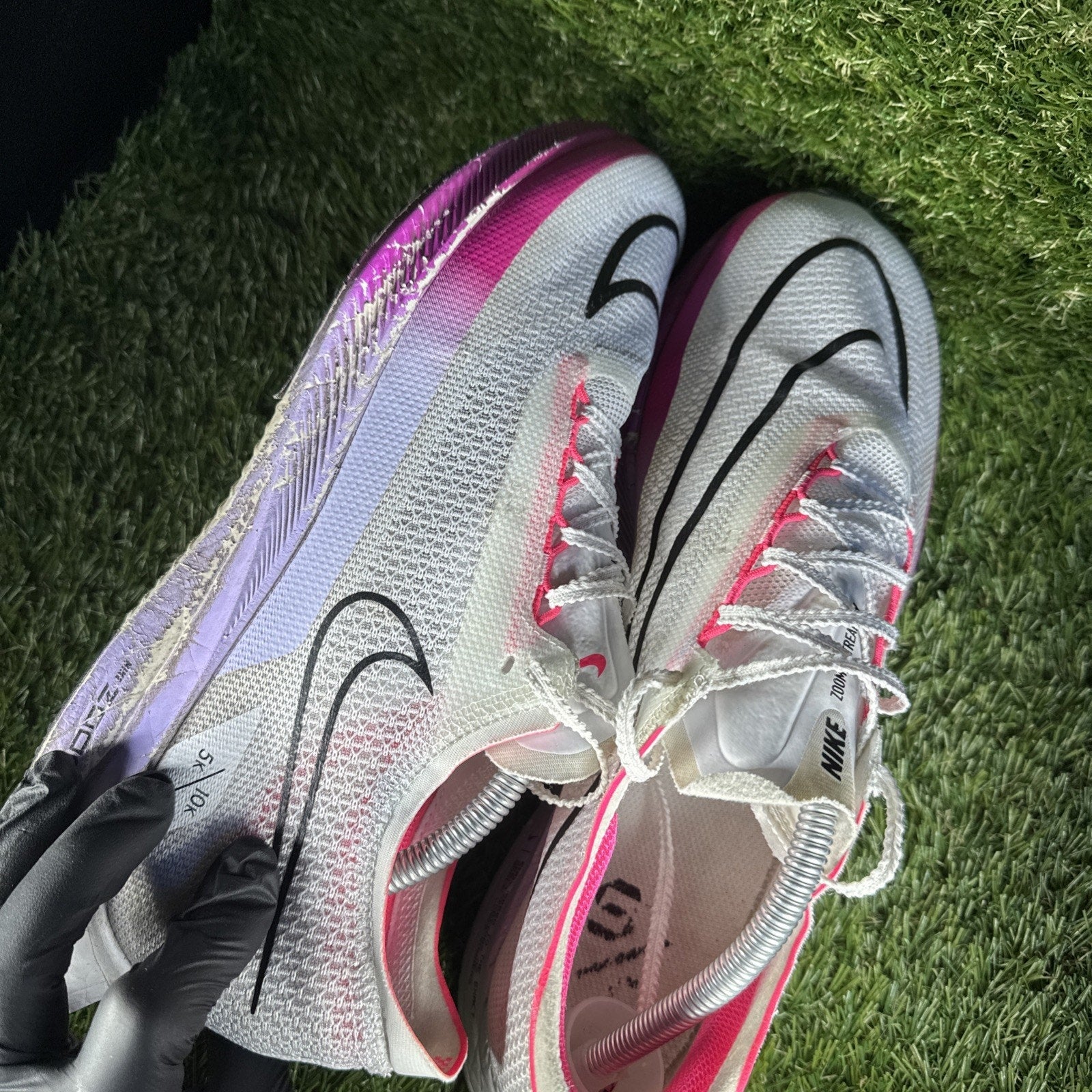 Nike ZoomX Streakfly Running Shoes Mens Size 11 'White Vivid Grape' Sneakers