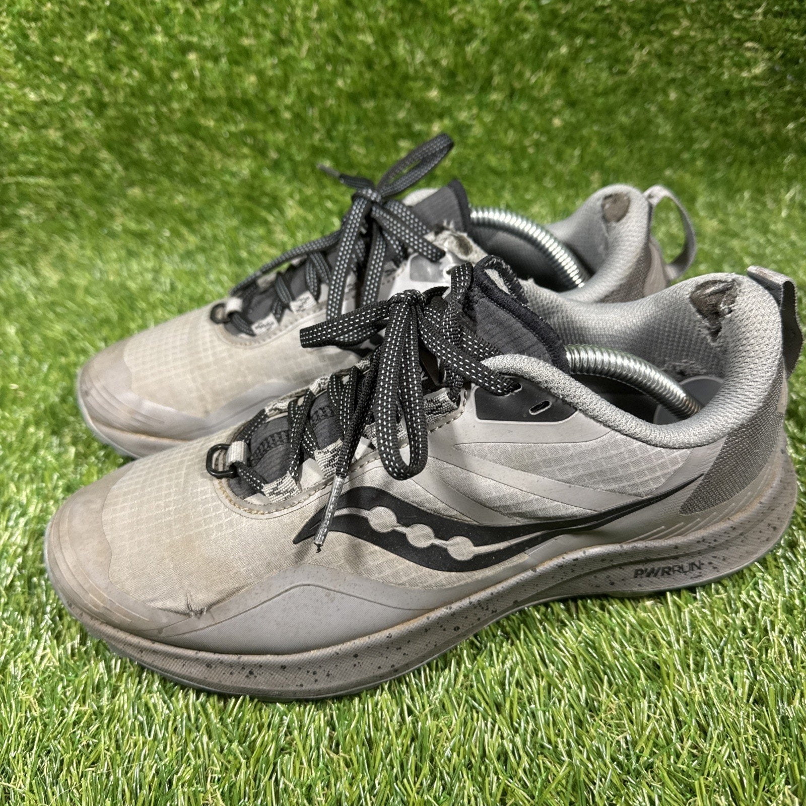 Saucony Peregrine Ice Women Size 7.5 Black Grey Athletic Running Walking Shoes