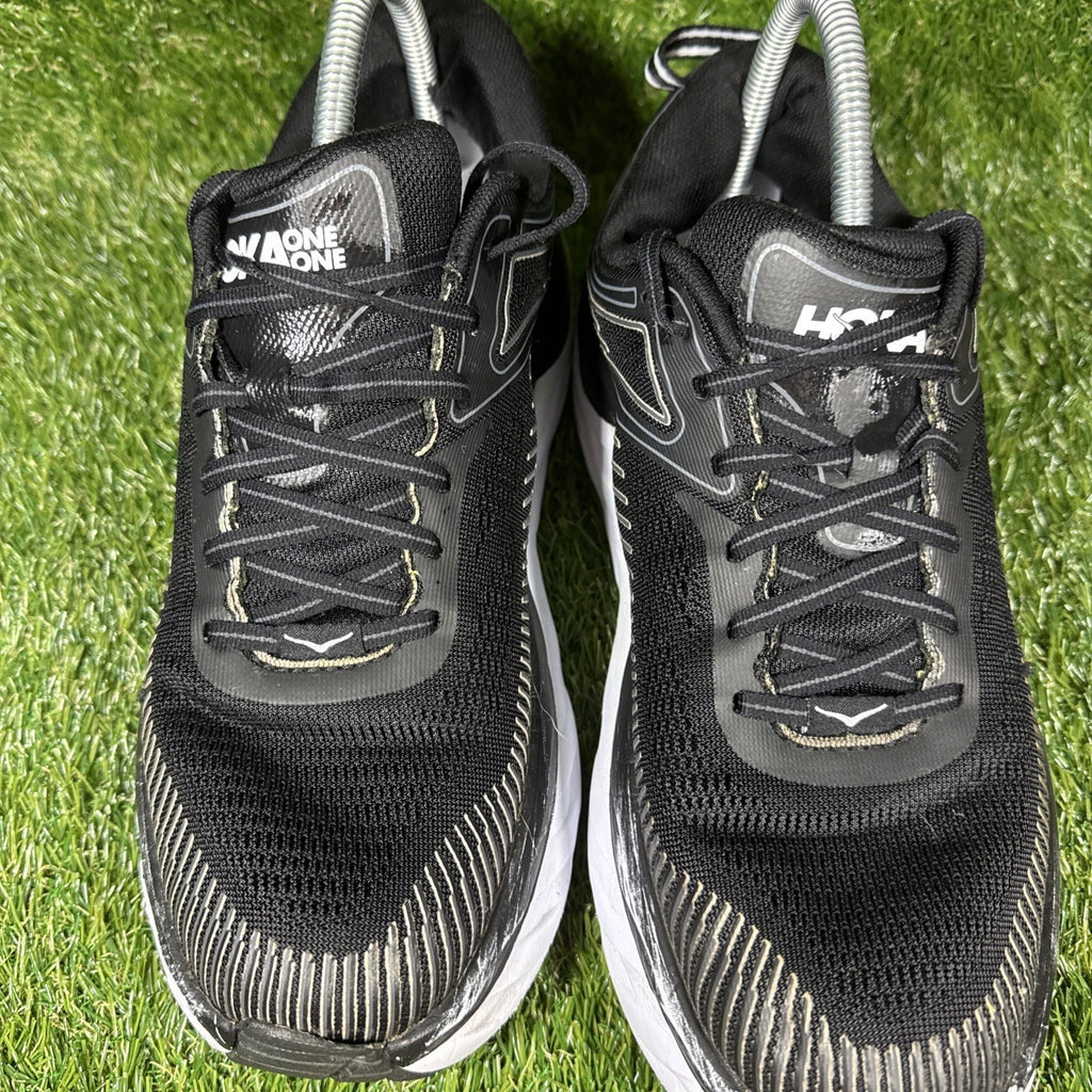 Hoka One One Bondi 7 Black Running Shoes Sneakers 10.5 Women 1110519 BWHT