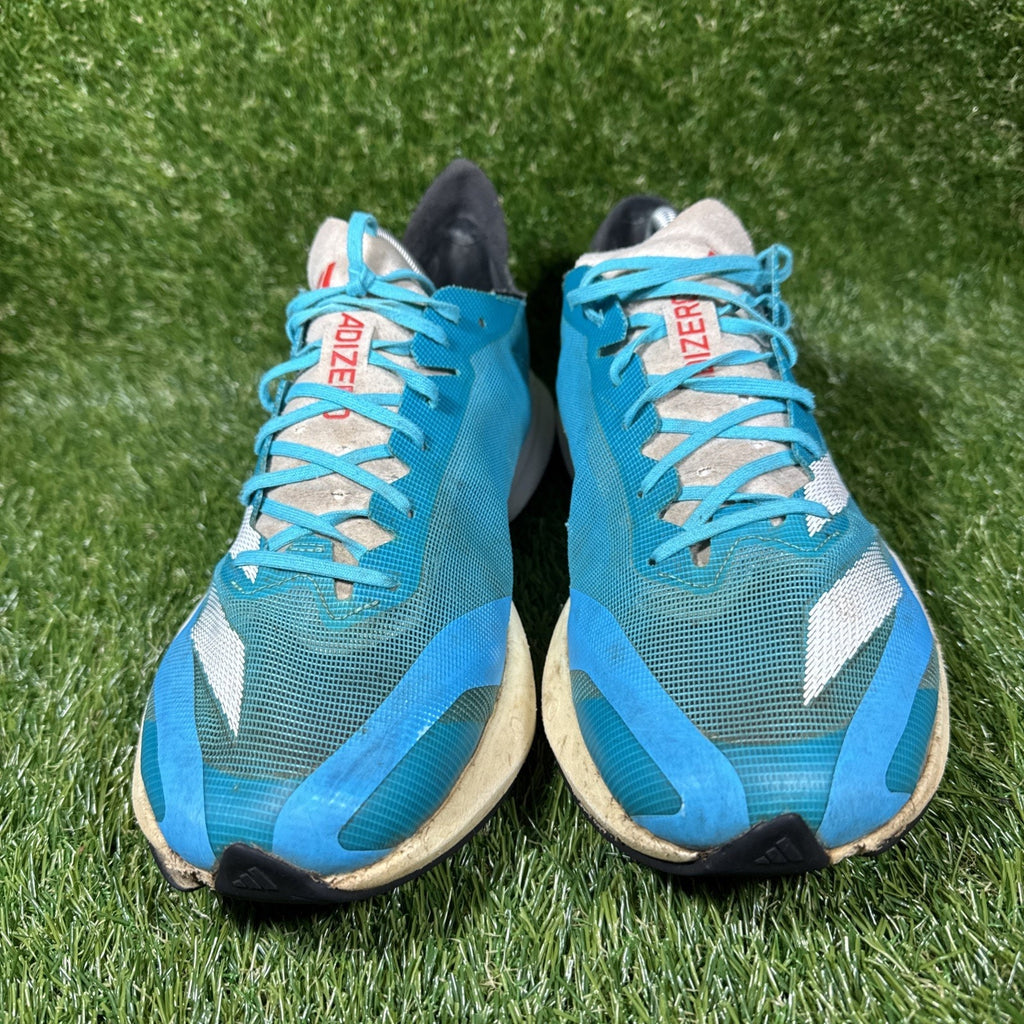 Adidas Adizero Adios 8, Men's Size 11 Medium, Lucid Cyan/White/Red