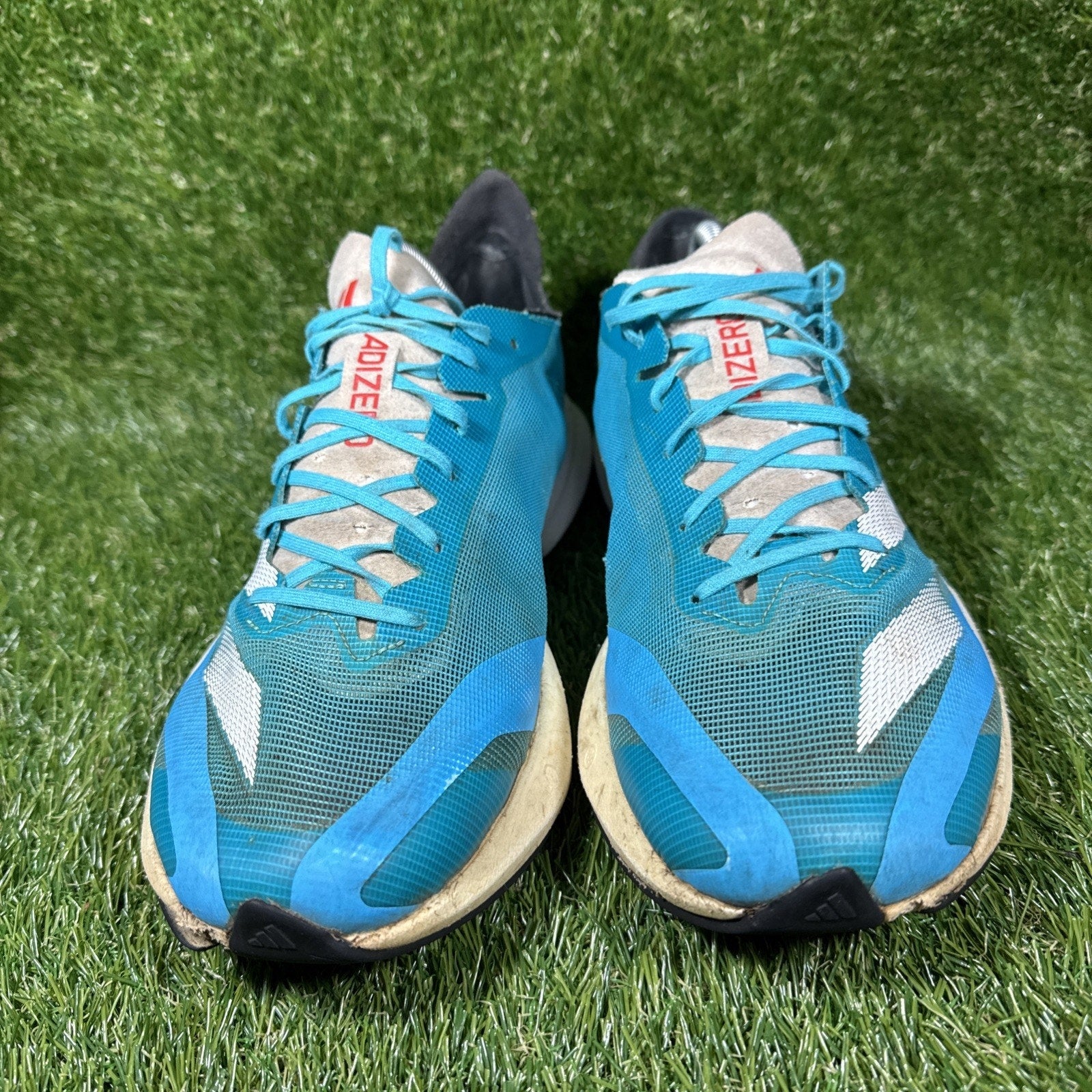 Adidas Adizero Adios 8, Men's Size 11 Medium, Lucid Cyan/White/Red