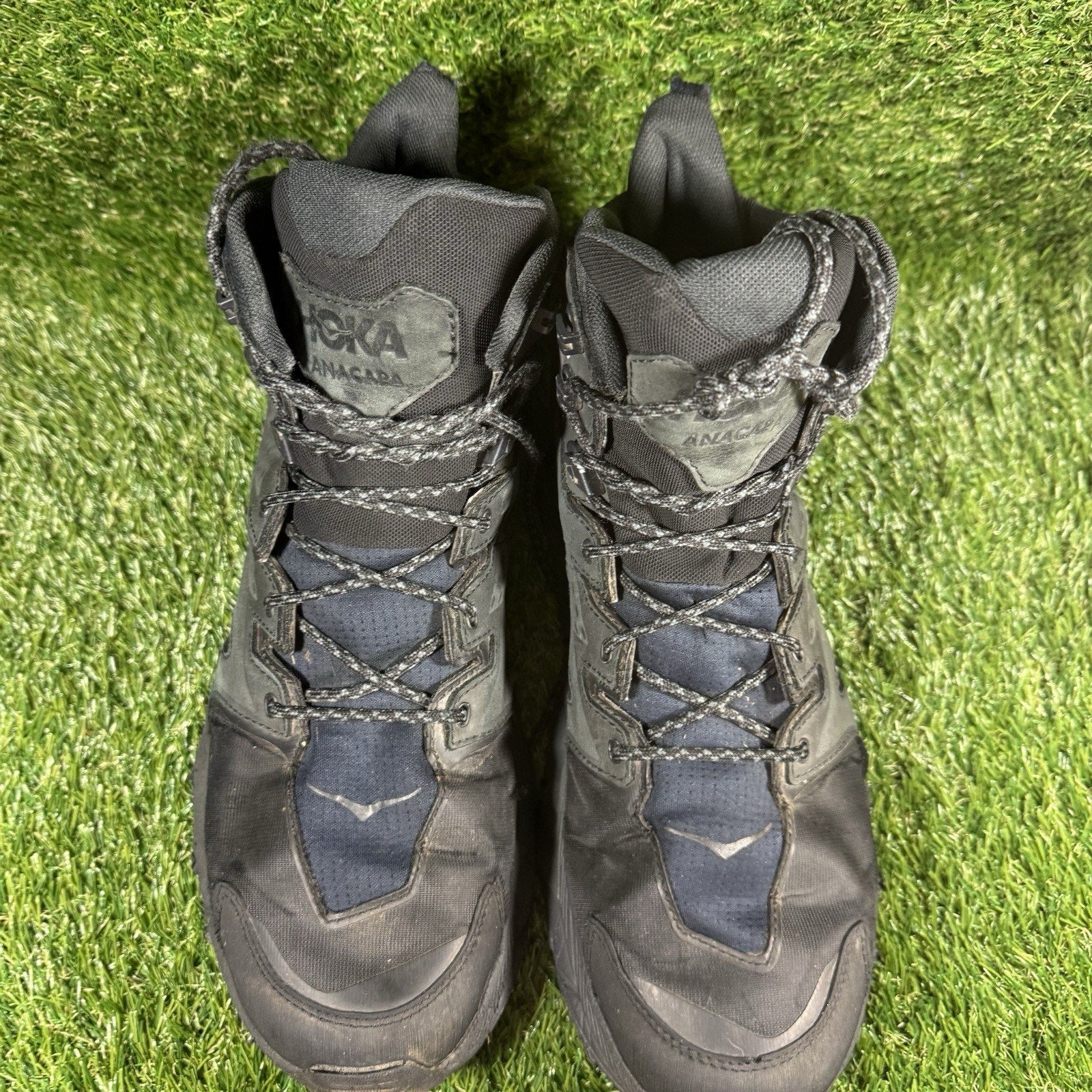 Hoka One Shoes Mens 12.5 Black Anacapa Mid GTX Outdoor Running 1122018 BBLC