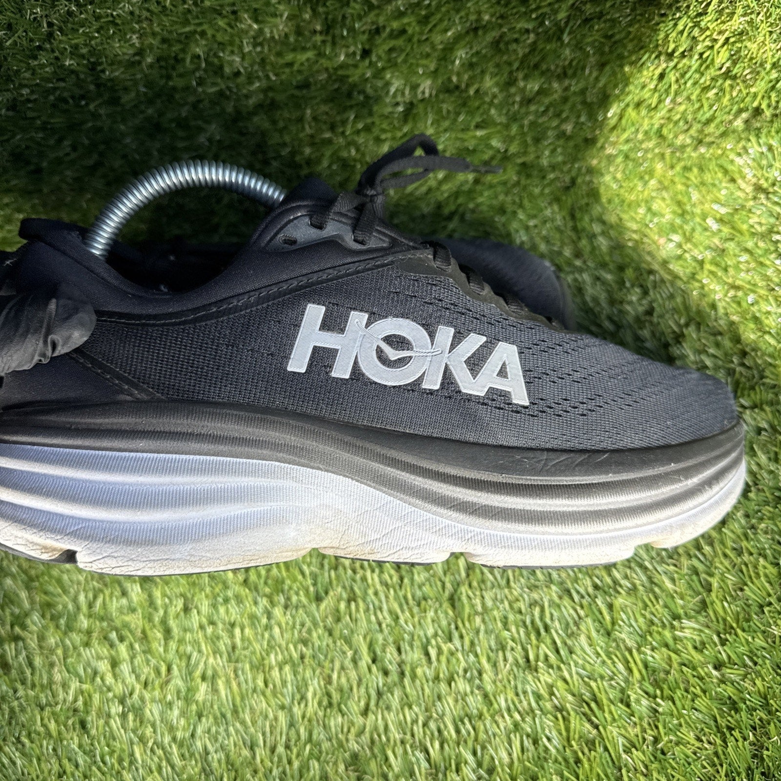 Hoka Bondi 8 1127954-BWHT Sneakers Womens 8.5D Black Athletic Road Running Shoes