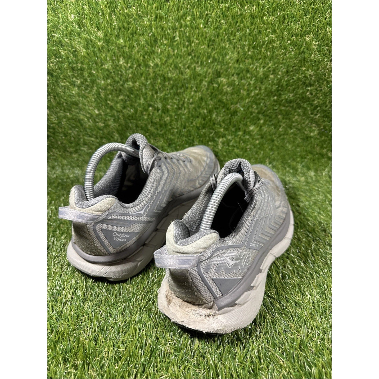 Mens Hoka One One CLIFTON 4 OV OUTDOOR VOICES SILVER GRAY 1108409 SLVR SZ 9.5