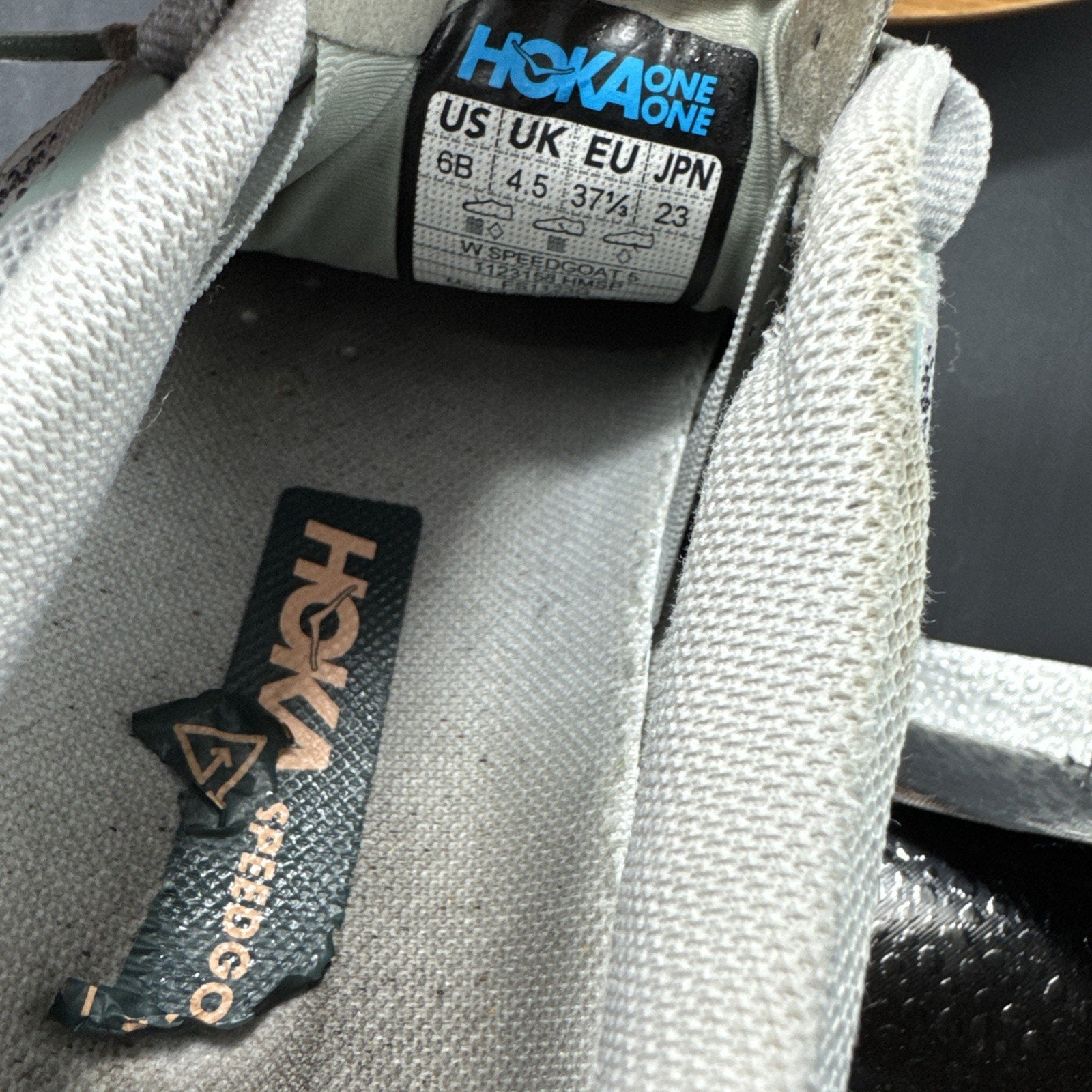 Hoka One One Womens Speedgoat 5 1123158 HMSP Gray Running Shoes Sneakers Size 6B