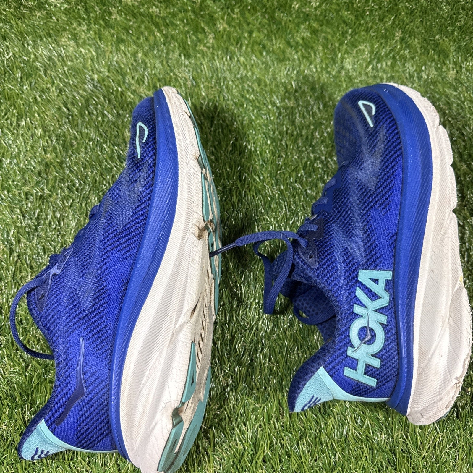 HOKA ONE ONE Clifton Running Sneakers Women 7B Blue/Aqua Casual Athletic Shoes