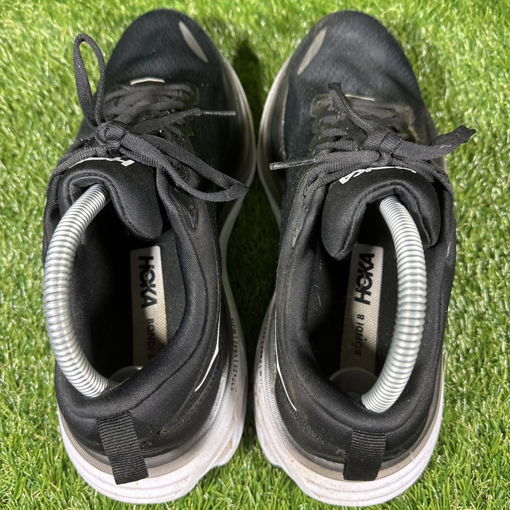 Hoka One One Bondi 8 Shoes Mens Size 8.5 Black Running Sneakers 1123202 BWHT