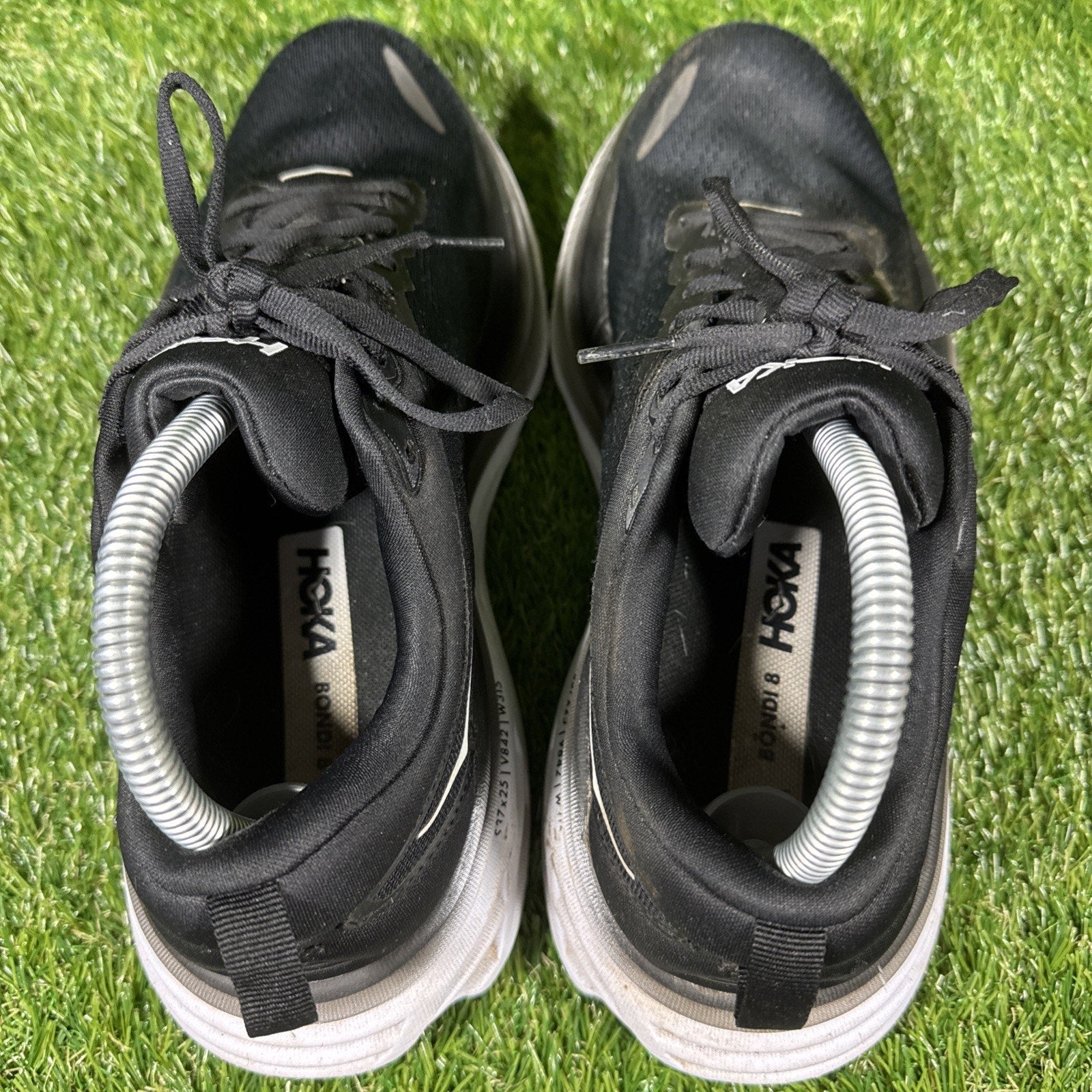 Hoka One One Bondi 8 Shoes Mens Size 8.5 Black Running Sneakers 1123202 BWHT