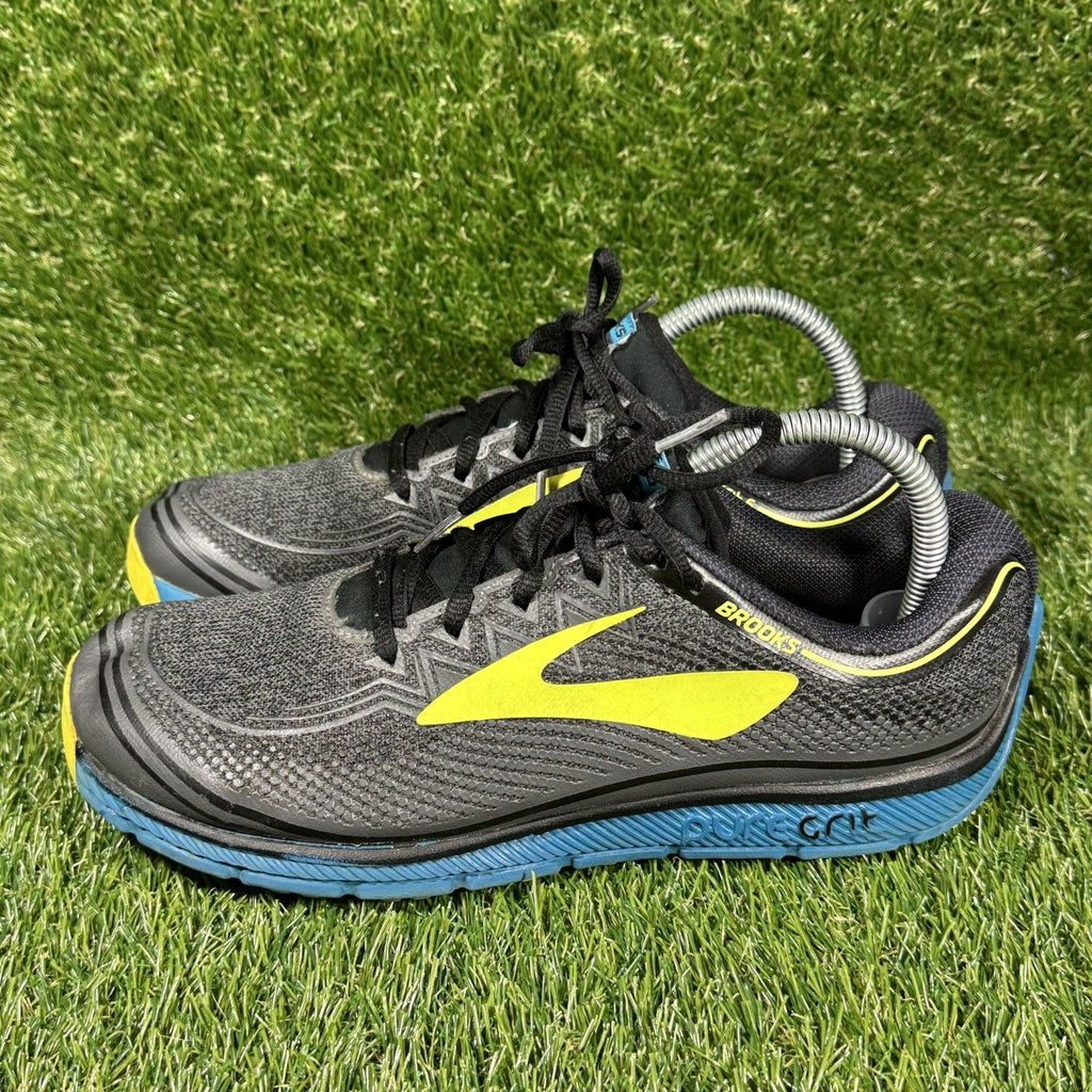 Brooks PureGrit 6 Shoes Mens 7.5 Black Blue Green Trail Jogging Hiking Trainer