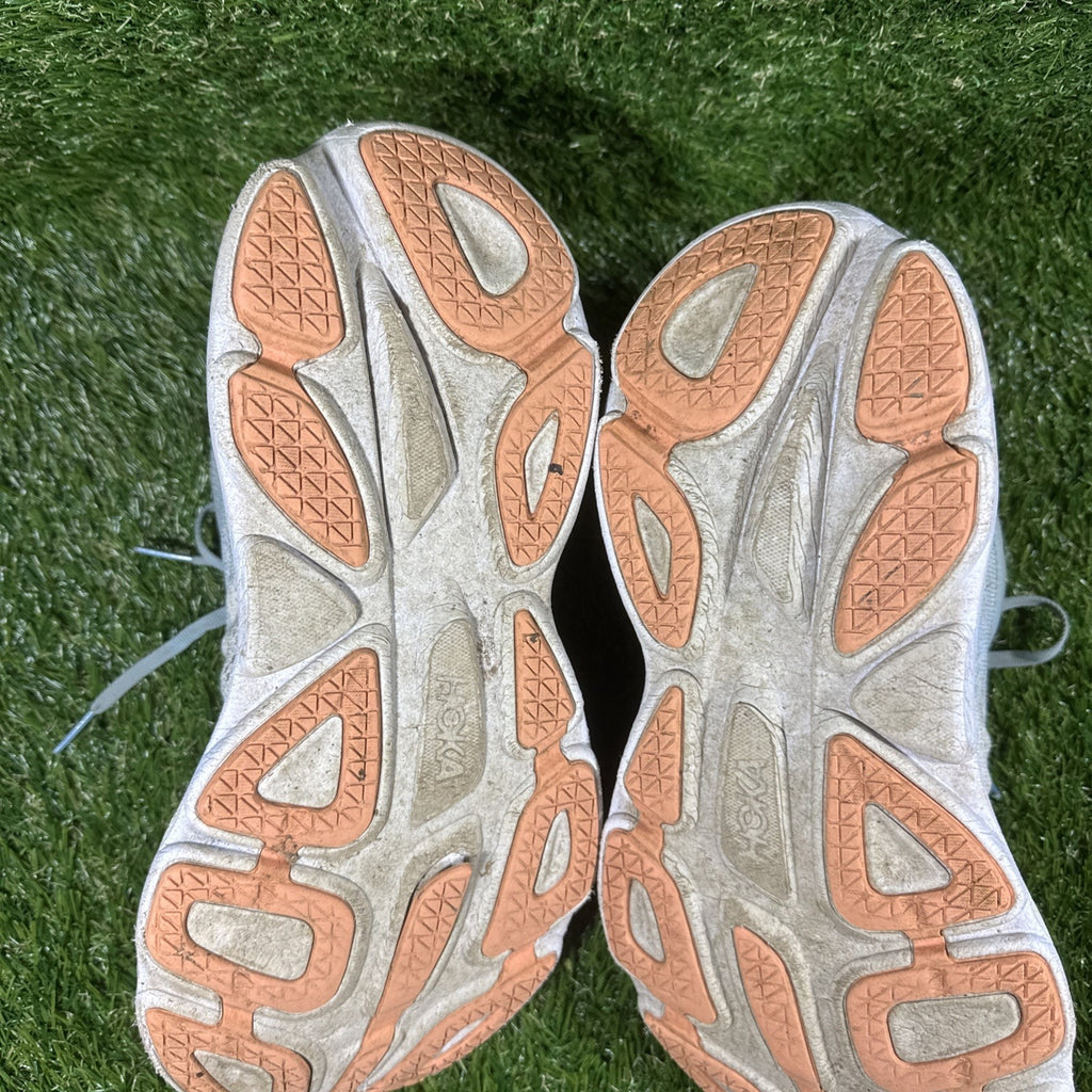 Hoka One One Bondi 8 Womens Size 9.5D Blue Yellow Walking Running Shoes Sneakers