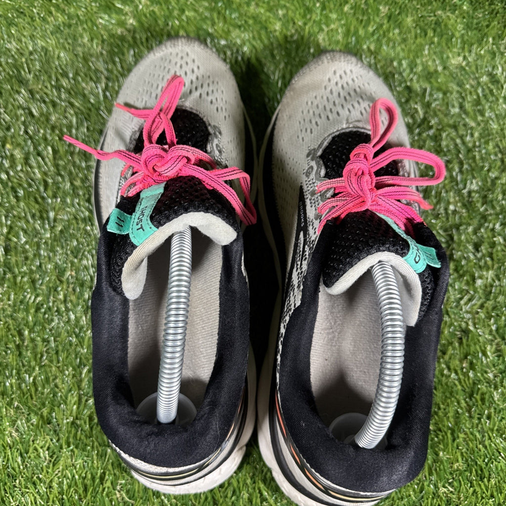 Brooks Ghost 11 Shoes Womens Size 10.5B Gray Pink Running Athletic Sneakers