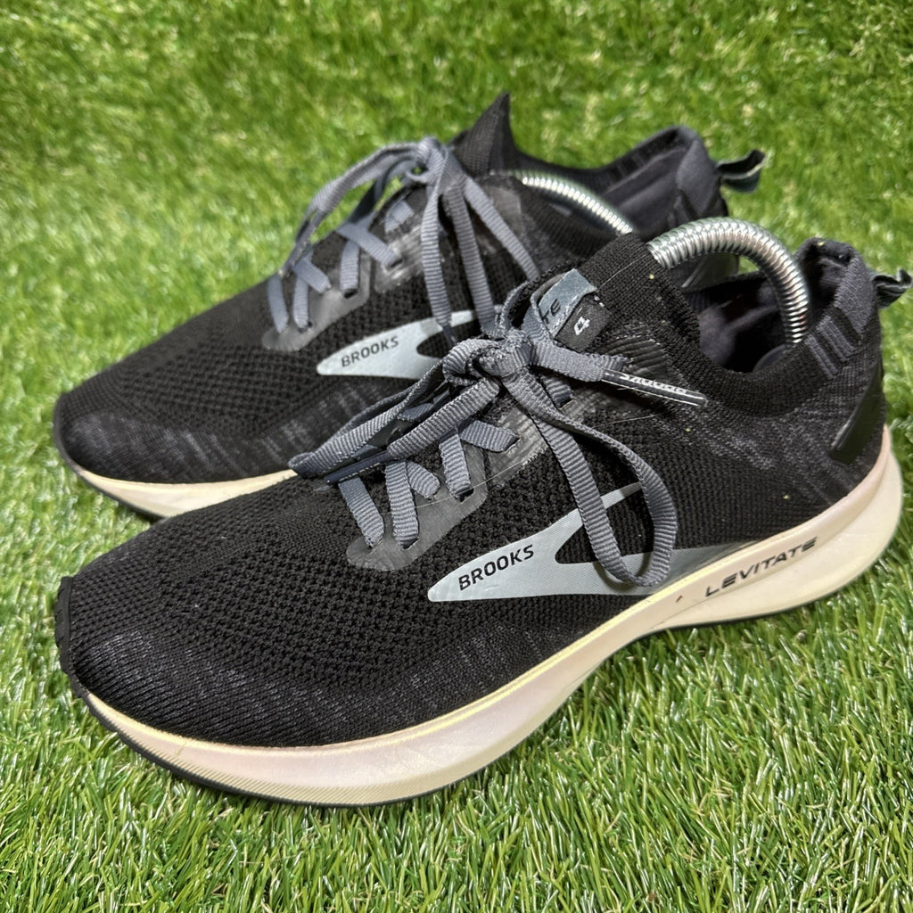 Brooks Shoes Womens 7 B Levitate 4 Athletic Running Sneakers Black Lace Up