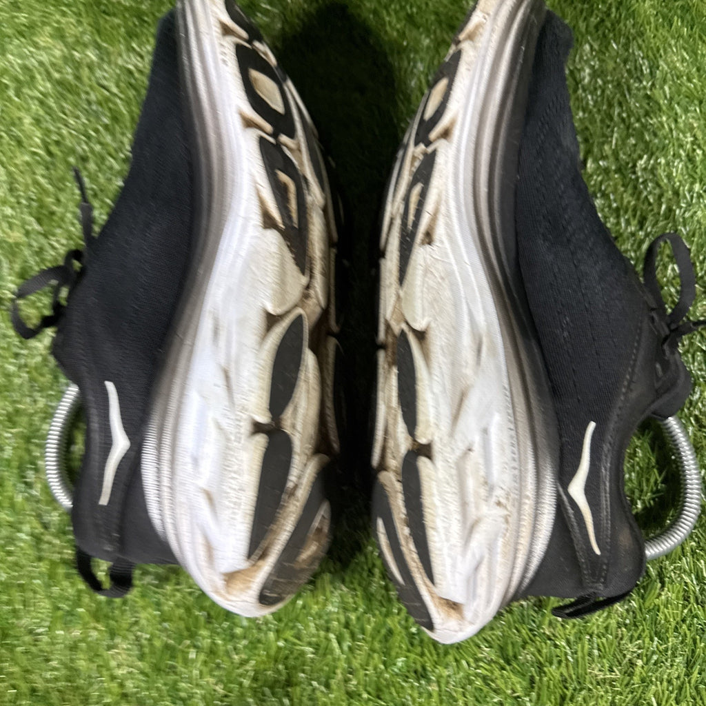 Hoka One One Bondi 8 Shoes Mens Size 8.5 Black Running Sneakers 1123202 BWHT